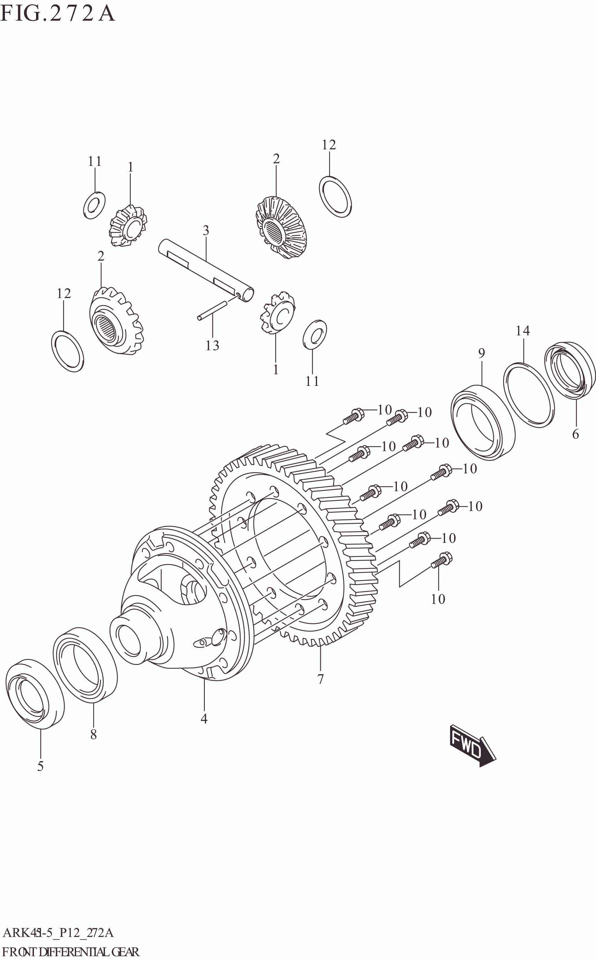 272A FRONT DIFFERENTIAL GEAR (5MT)