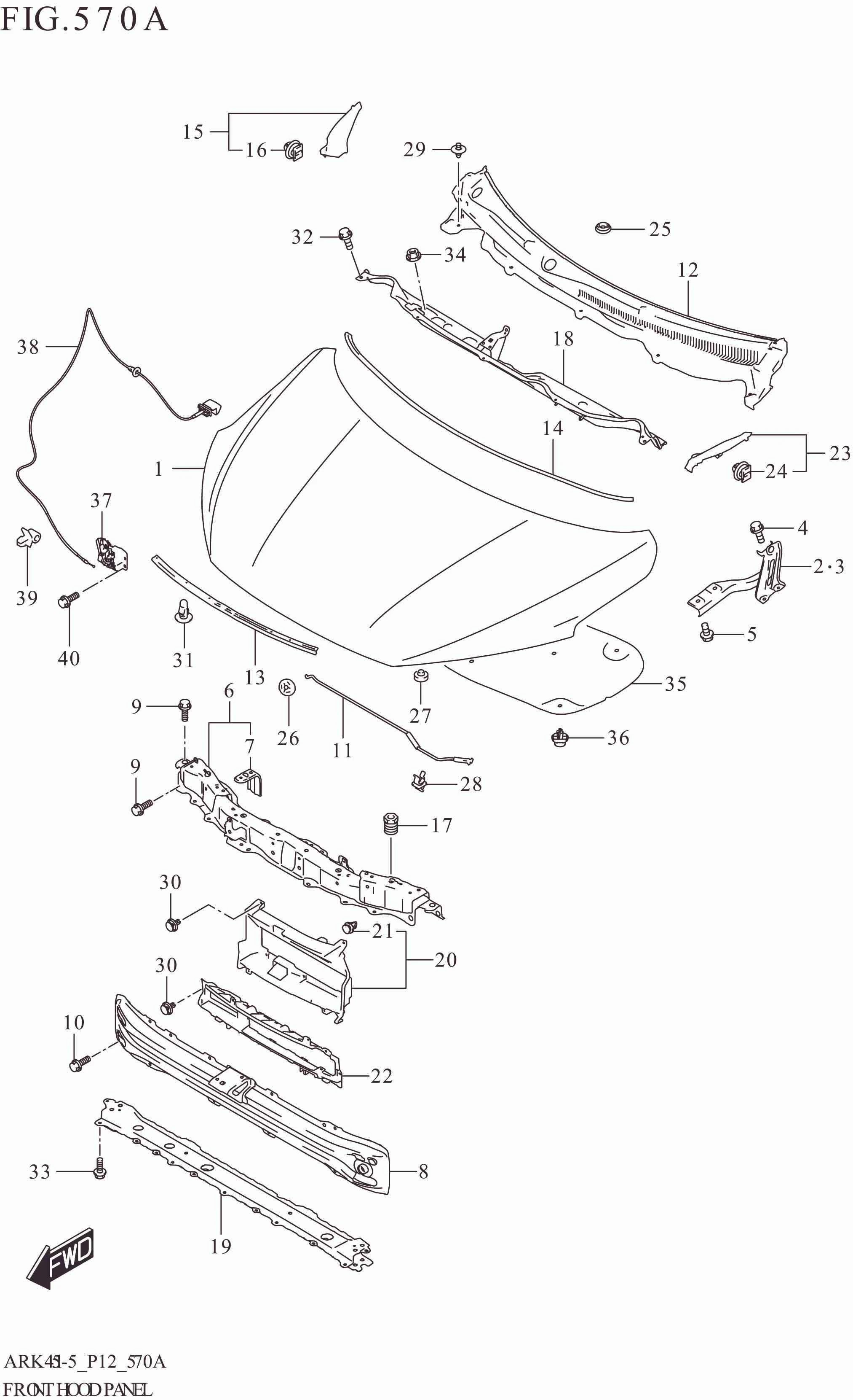 570A FRONT HOOD PANEL
