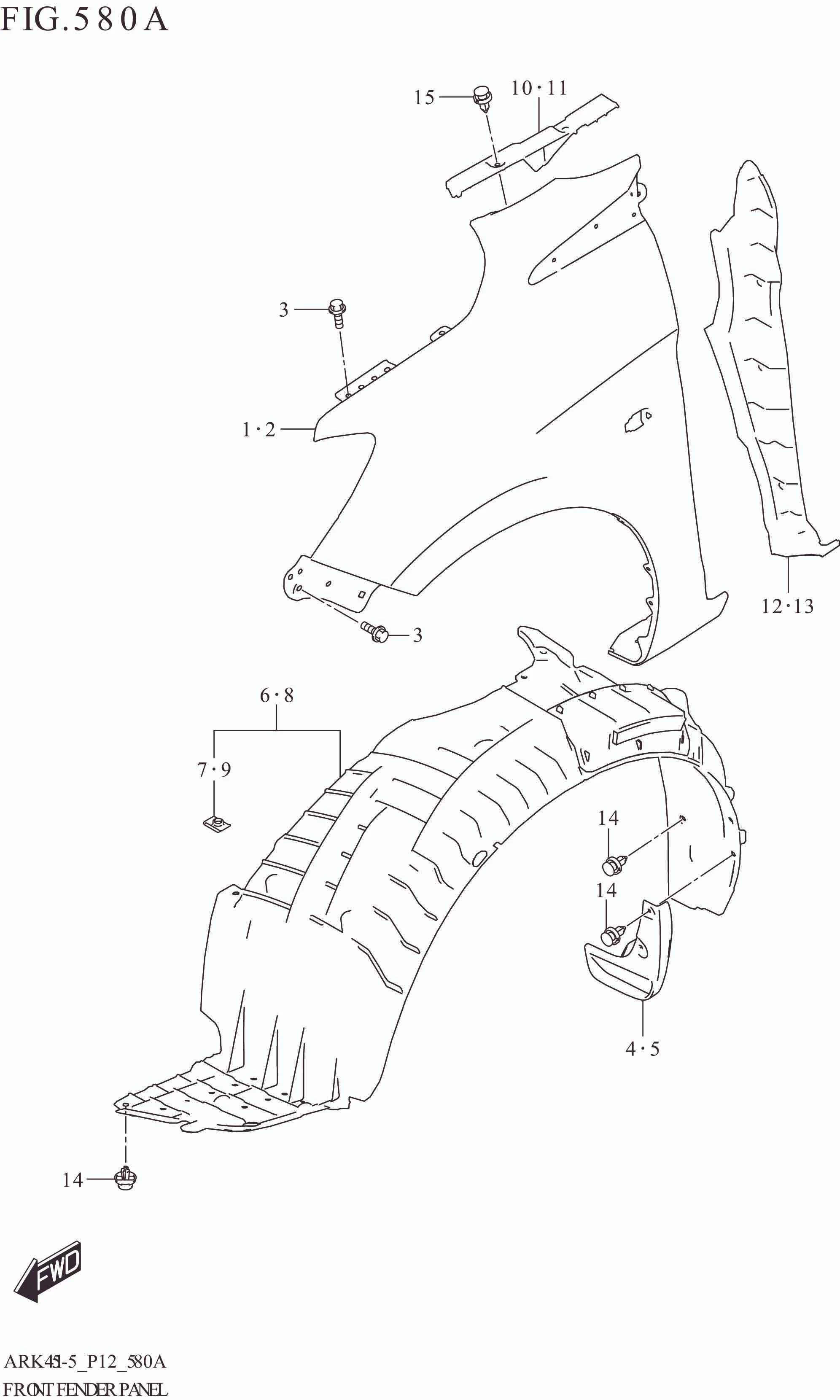 580A FRONT FENDER PANEL (GA,GL)