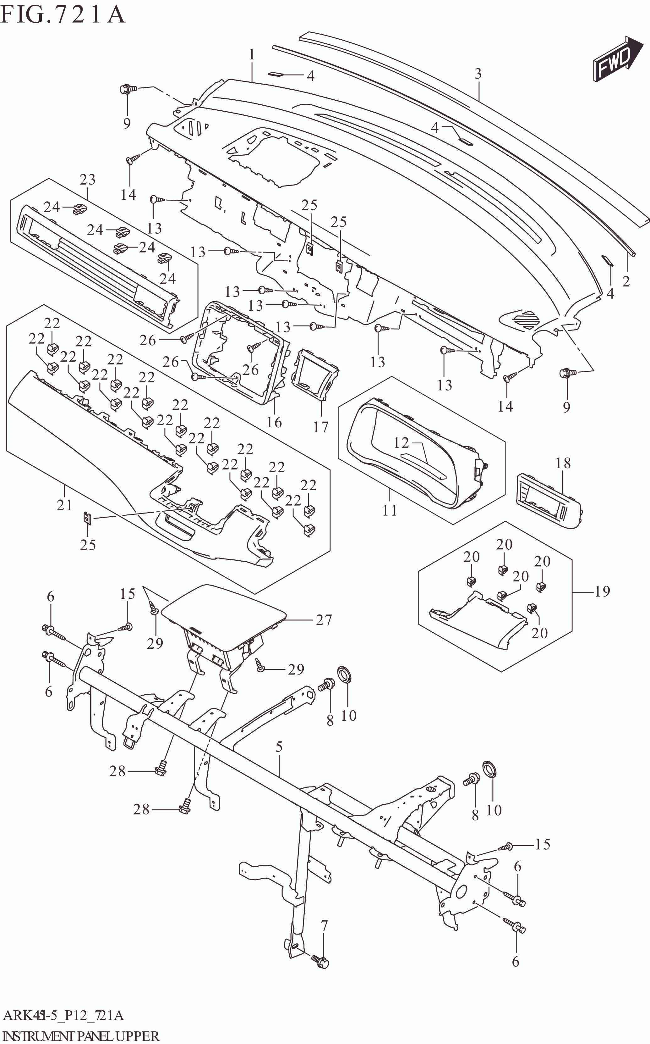 721A INSTRUMENT PANEL UPPER