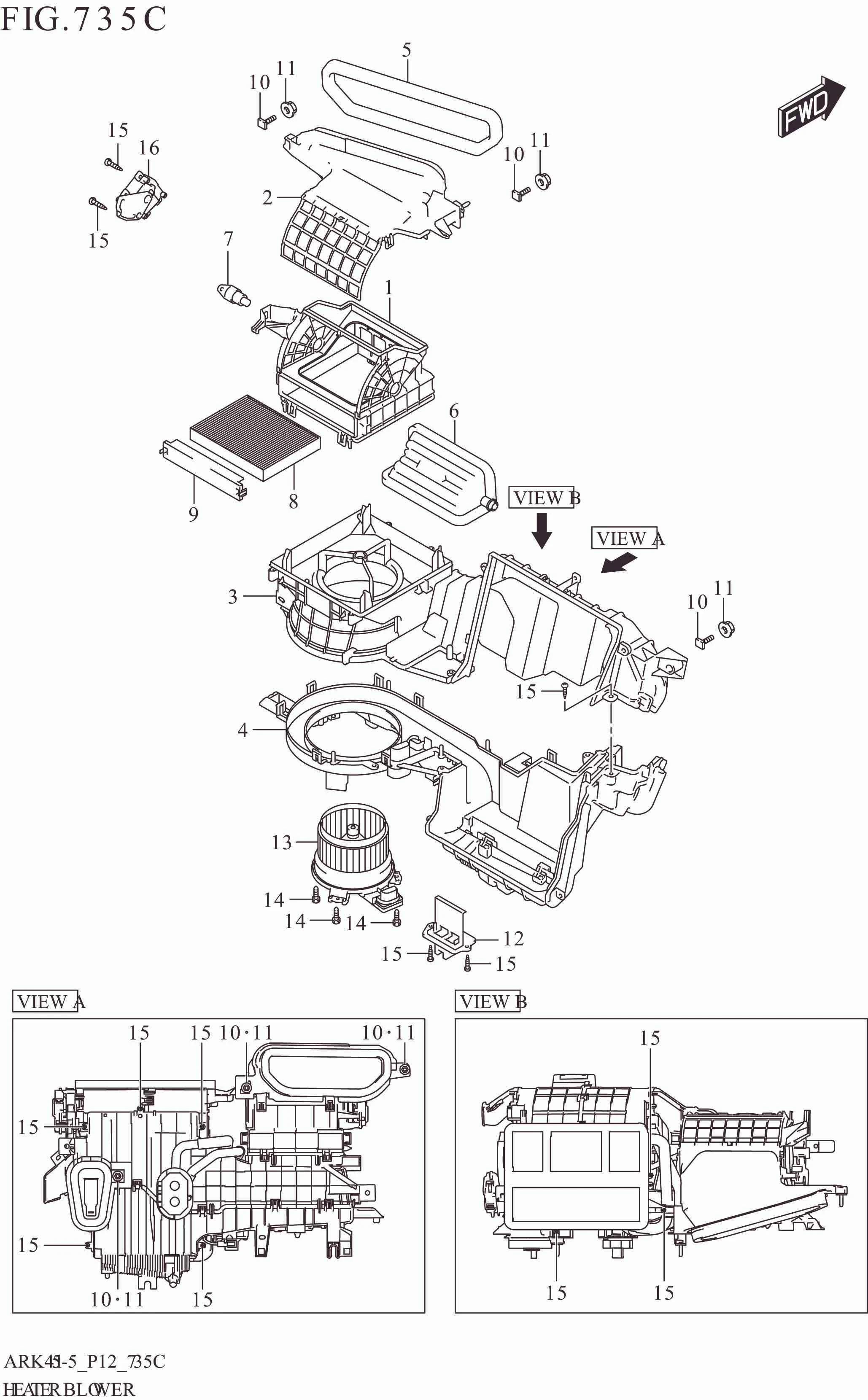 735C HEATER BLOWER (GX,SS)