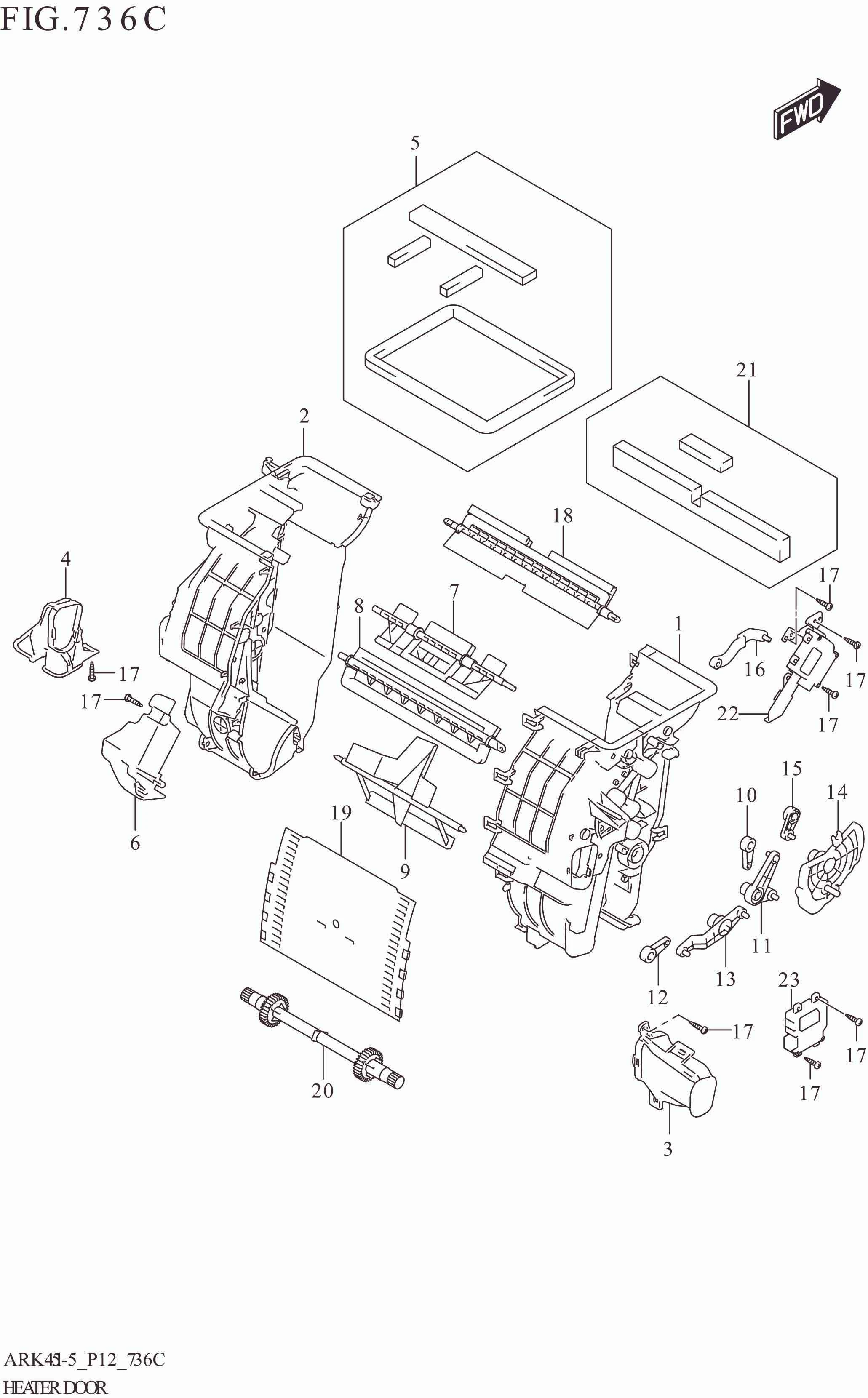 736C HEATER DOOR (GX,SS)