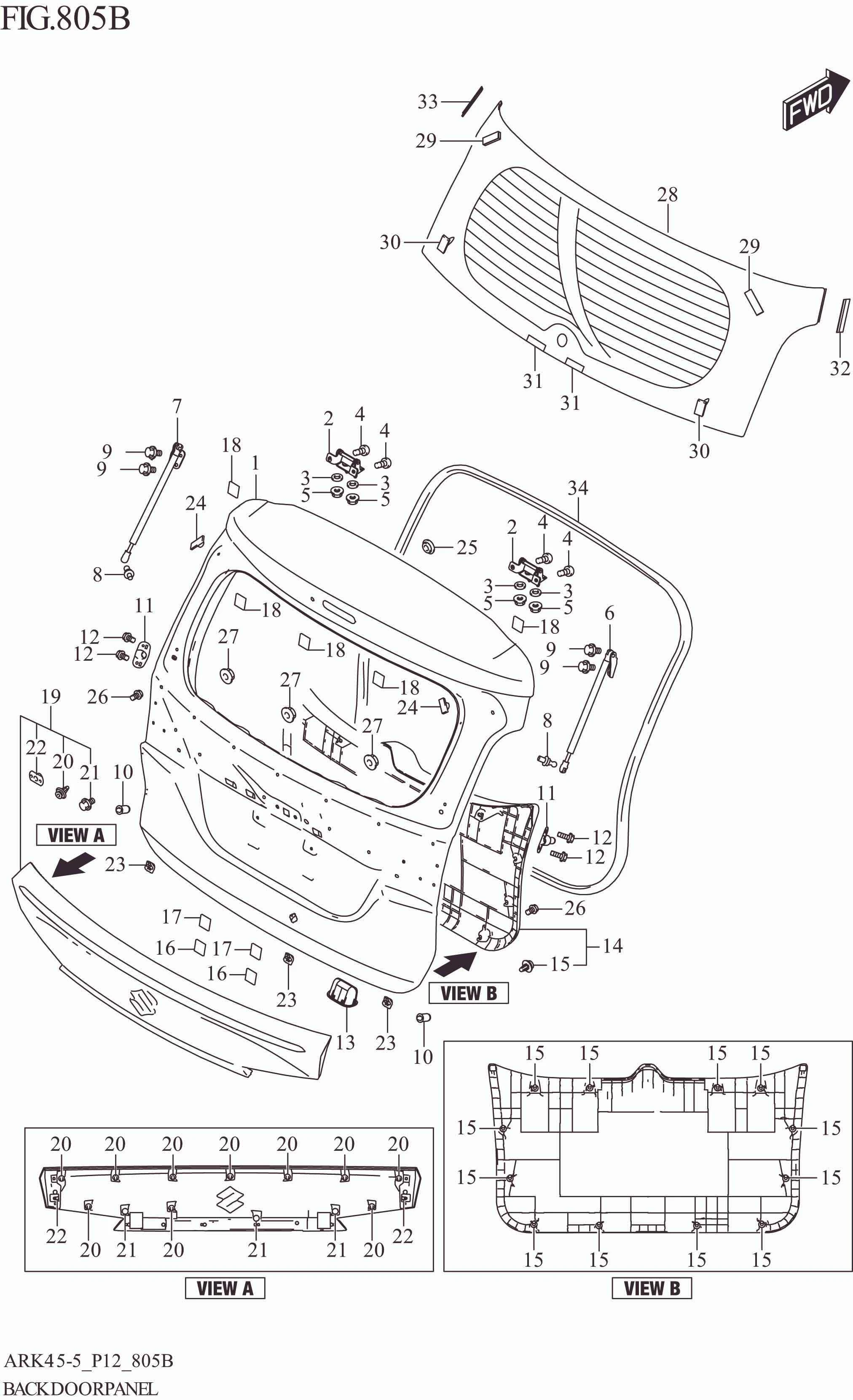 805B BACK DOOR PANEL (GL,GX,SS)