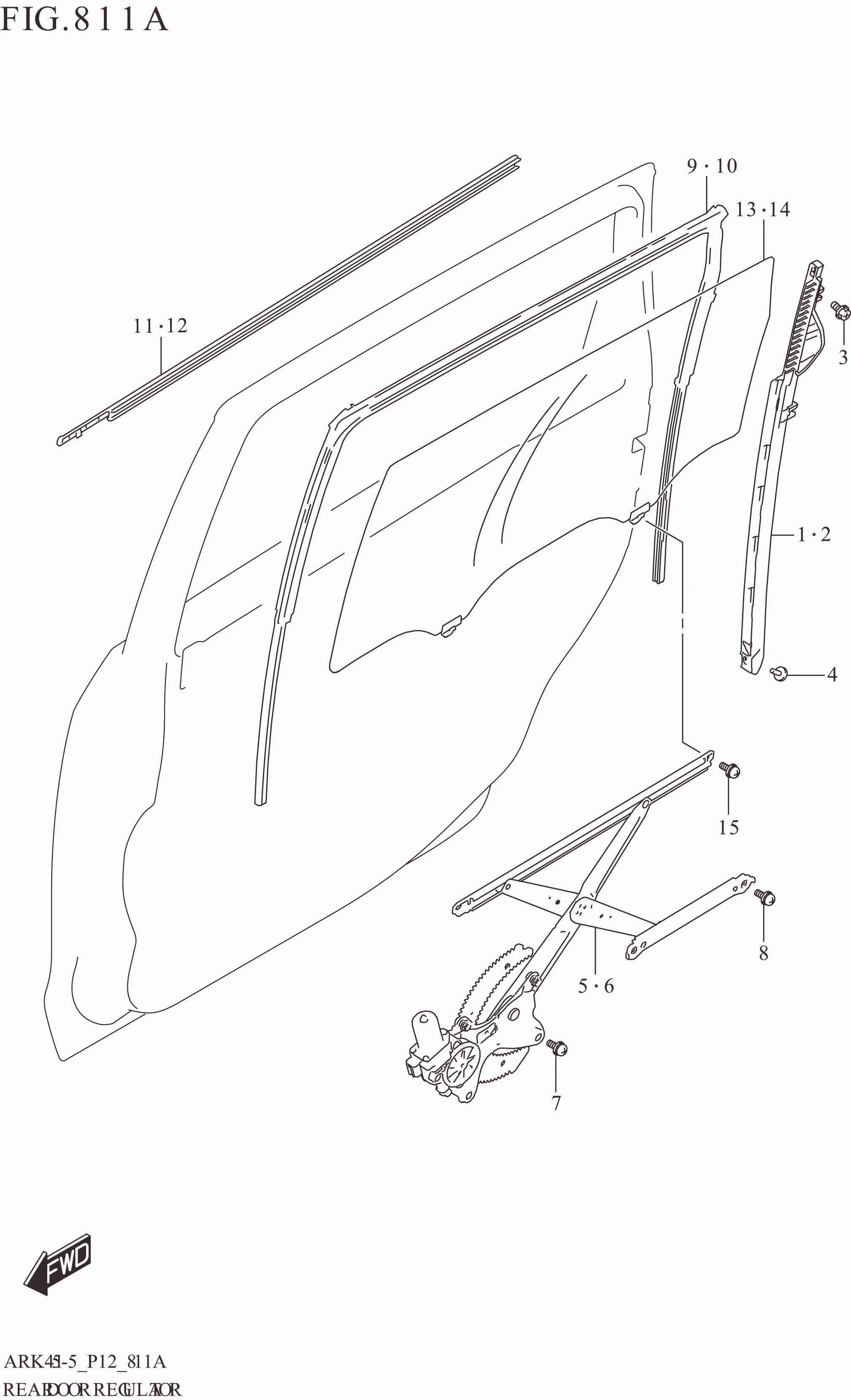 811A REAR DOOR REGULATOR