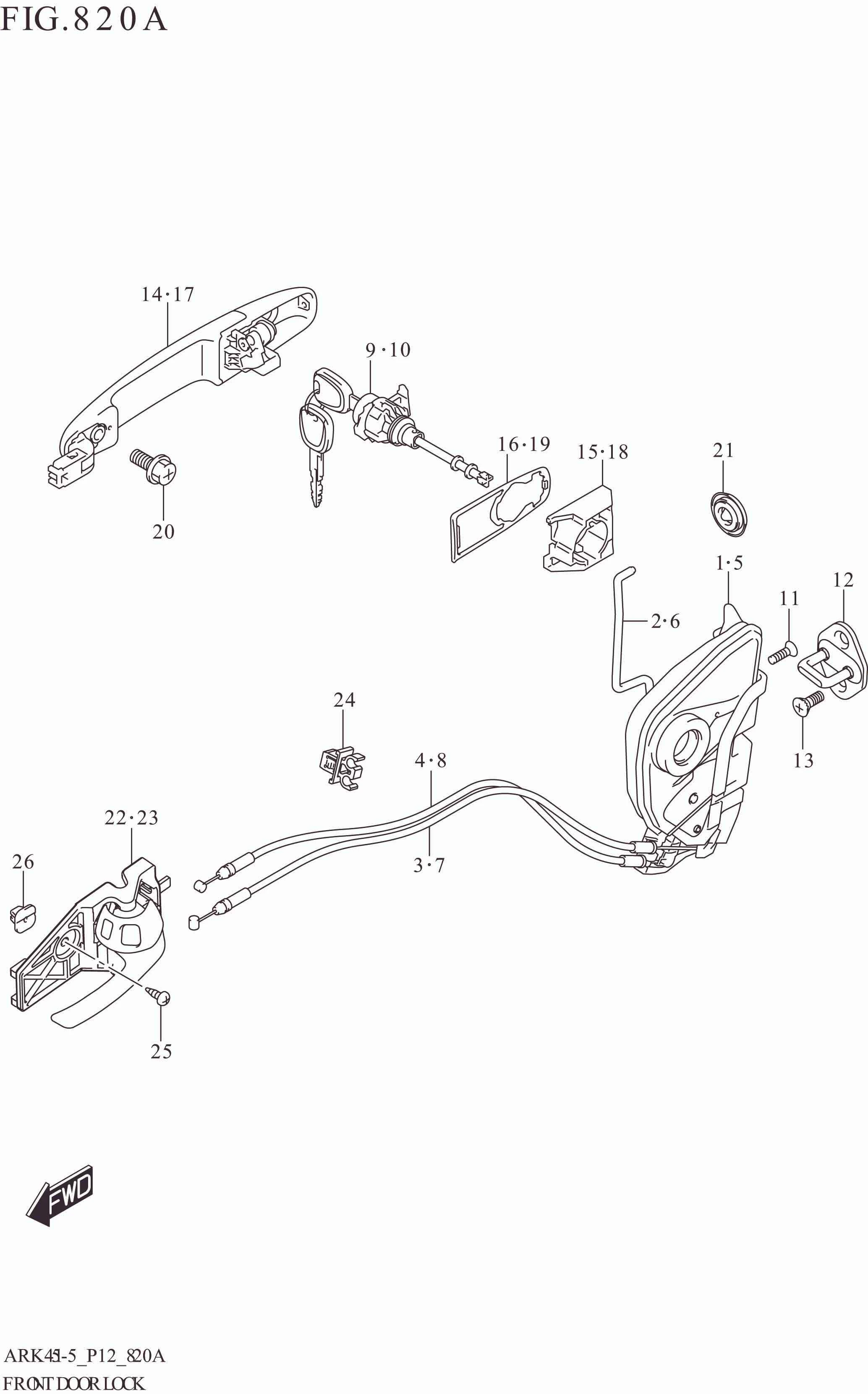 820A FRONT DOOR LOCK (GA)