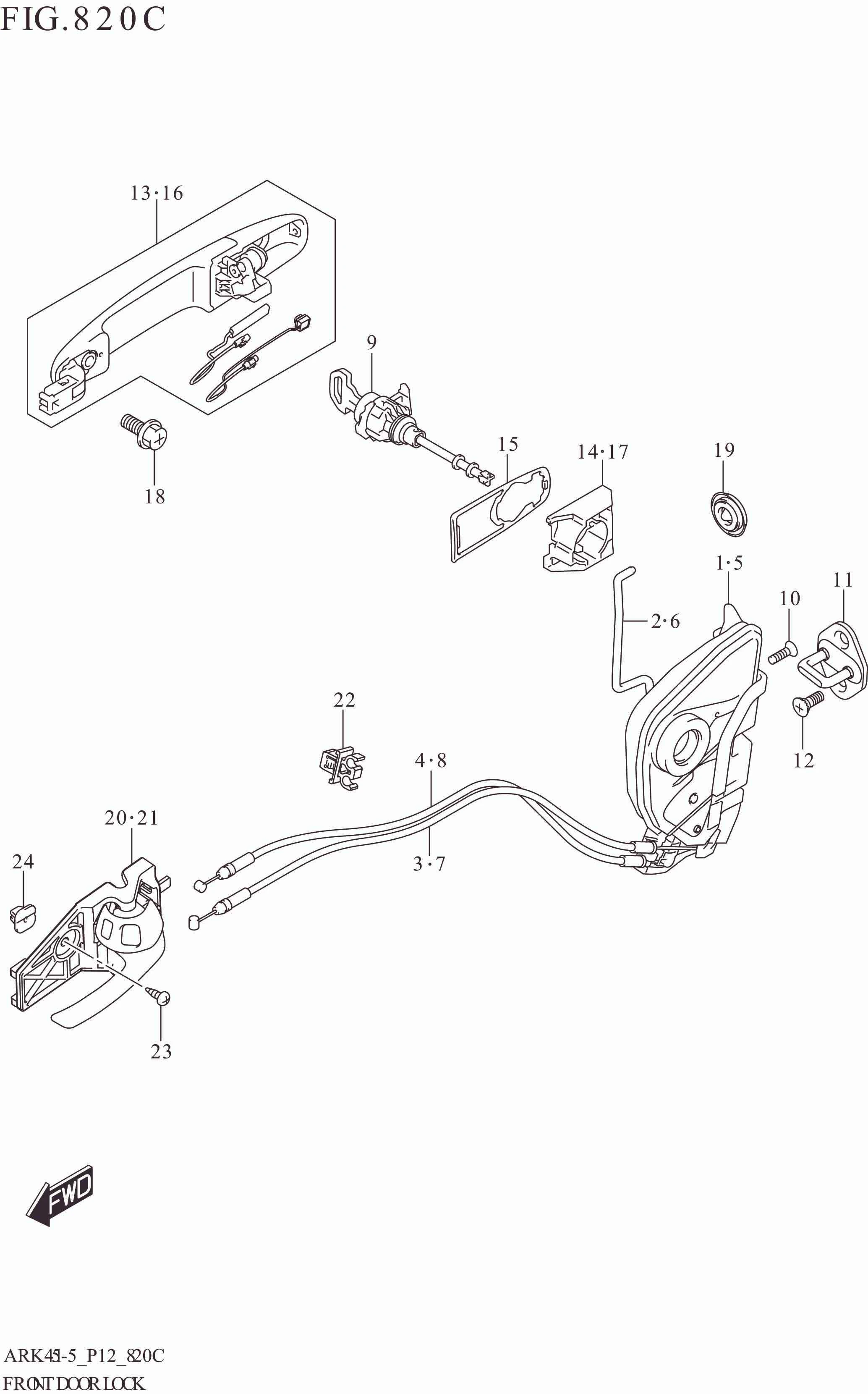 820C FRONT DOOR LOCK (GX,SS)