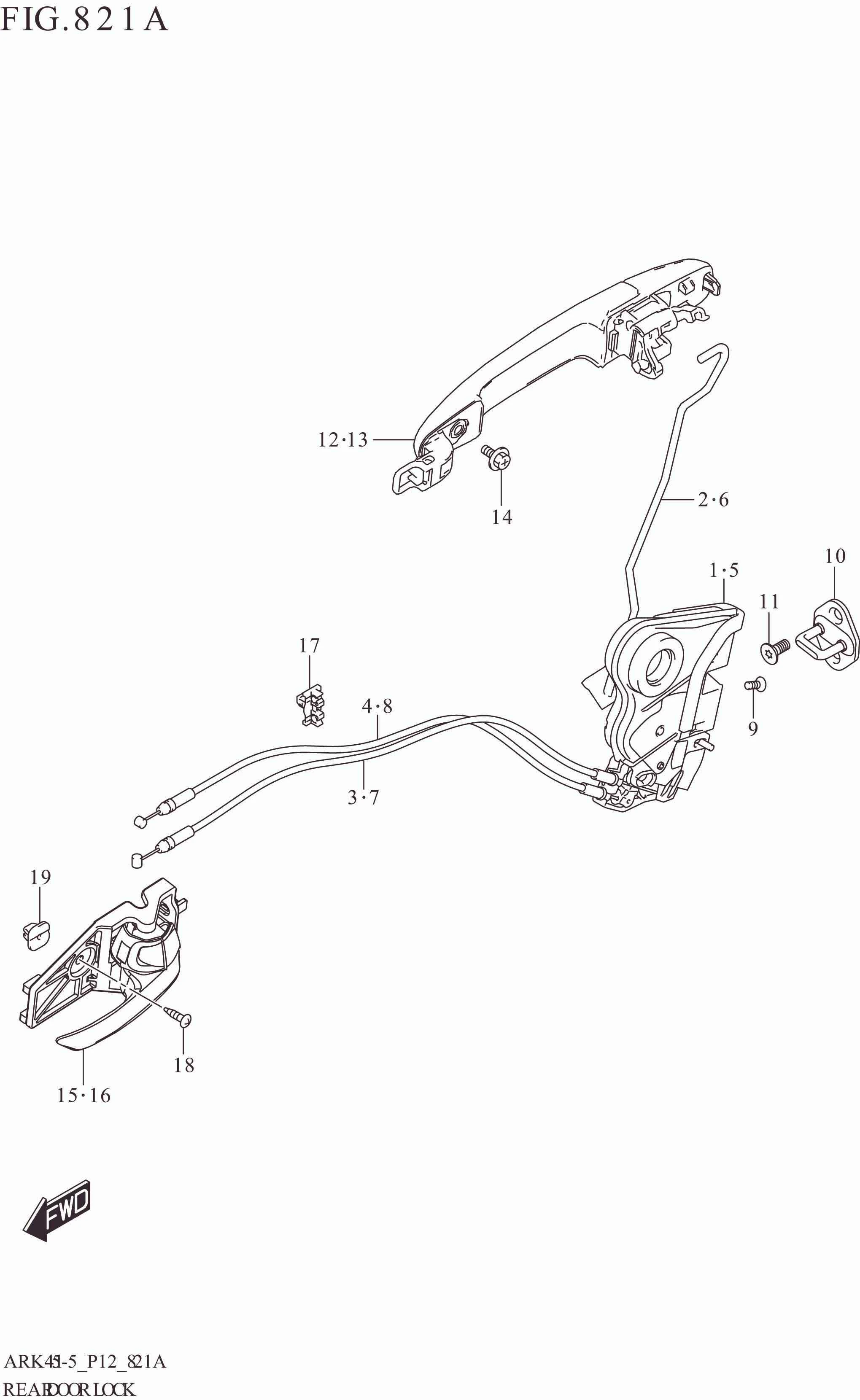 821A REAR DOOR LOCK (GA,GL)