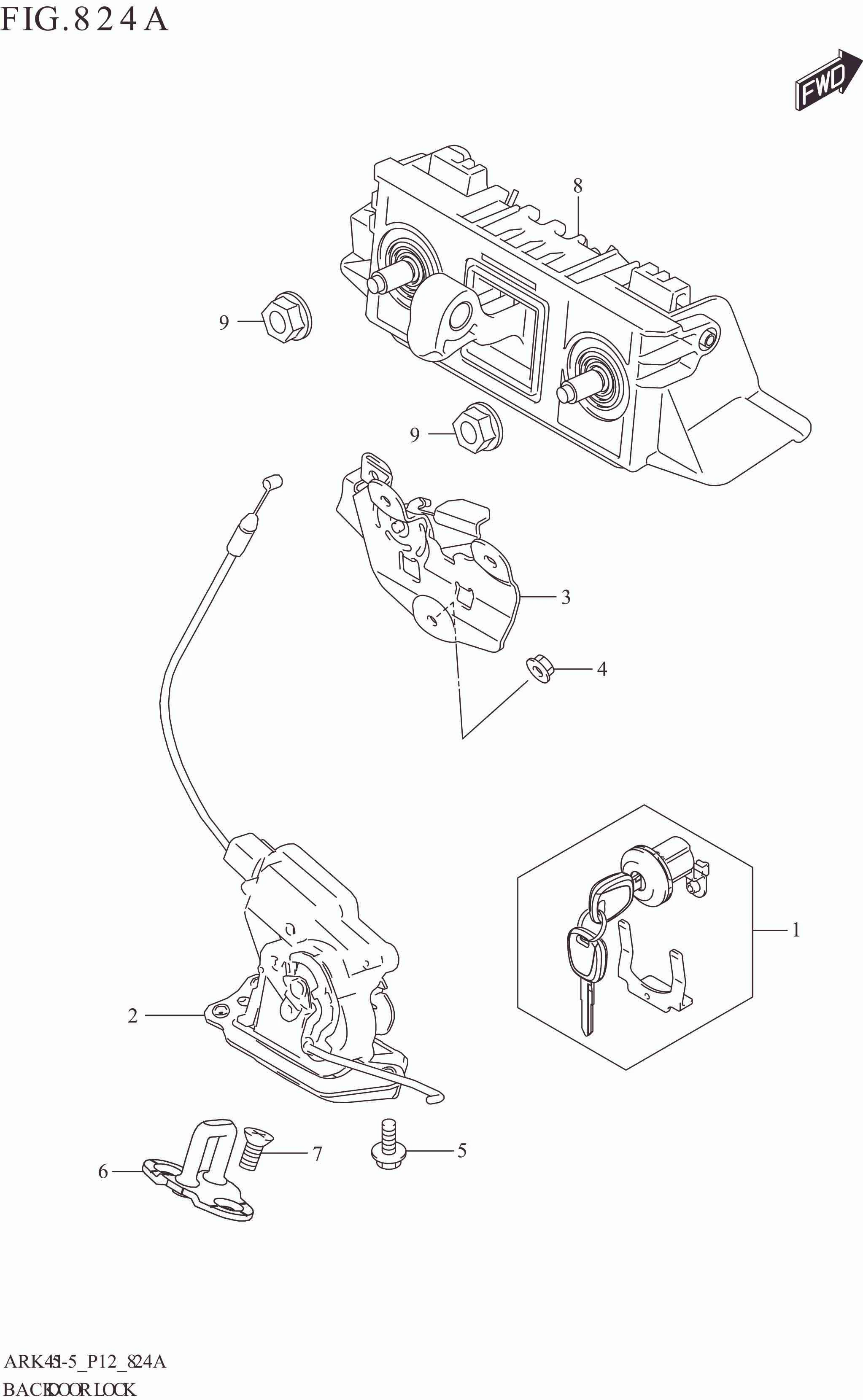 824A BACK DOOR LOCK