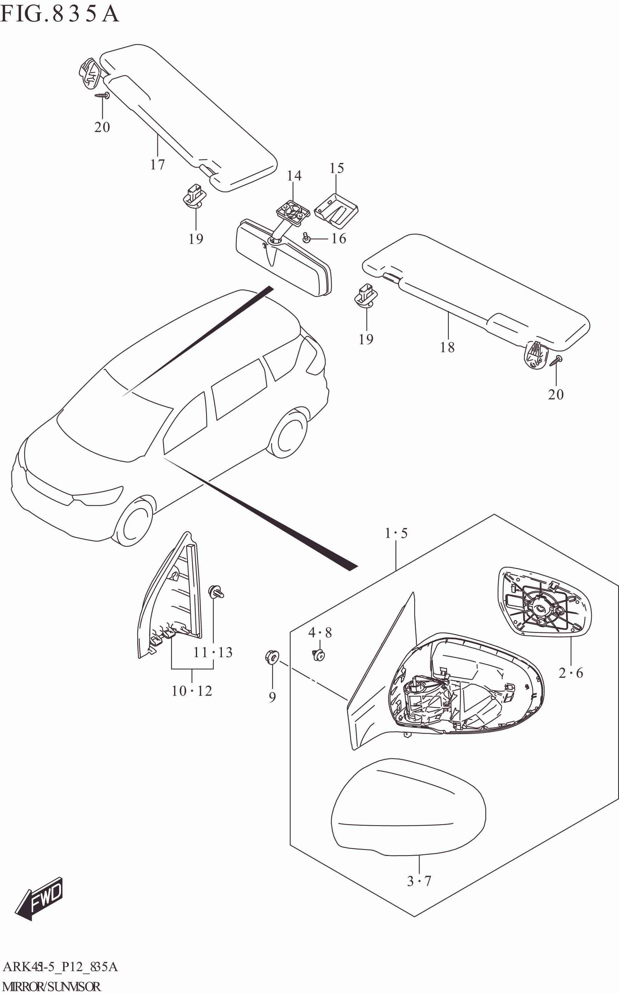 835A MIRROR/SUNVISOR (GA)