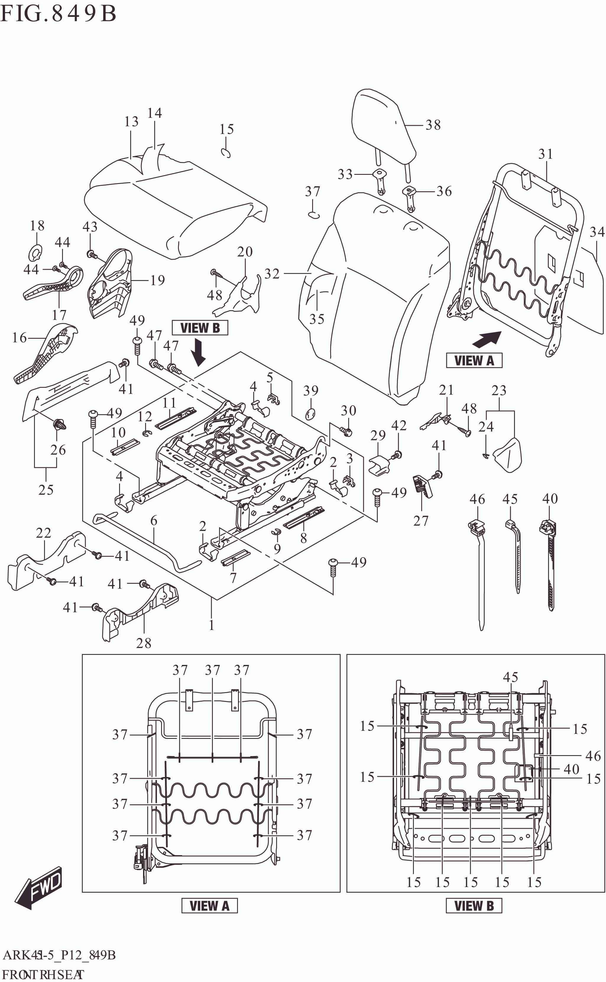 849B FRONT RH SEAT (GX)