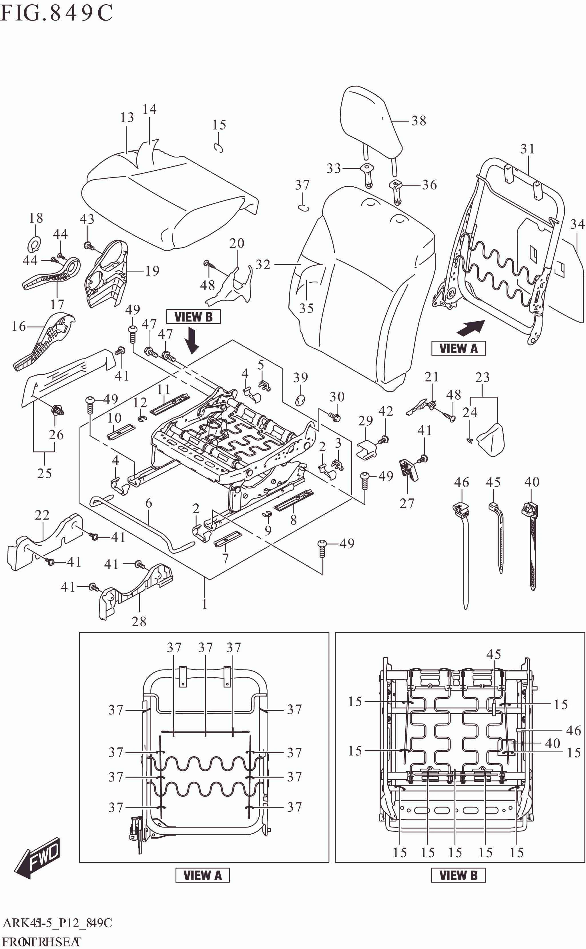 849C FRONT RH SEAT (SS)