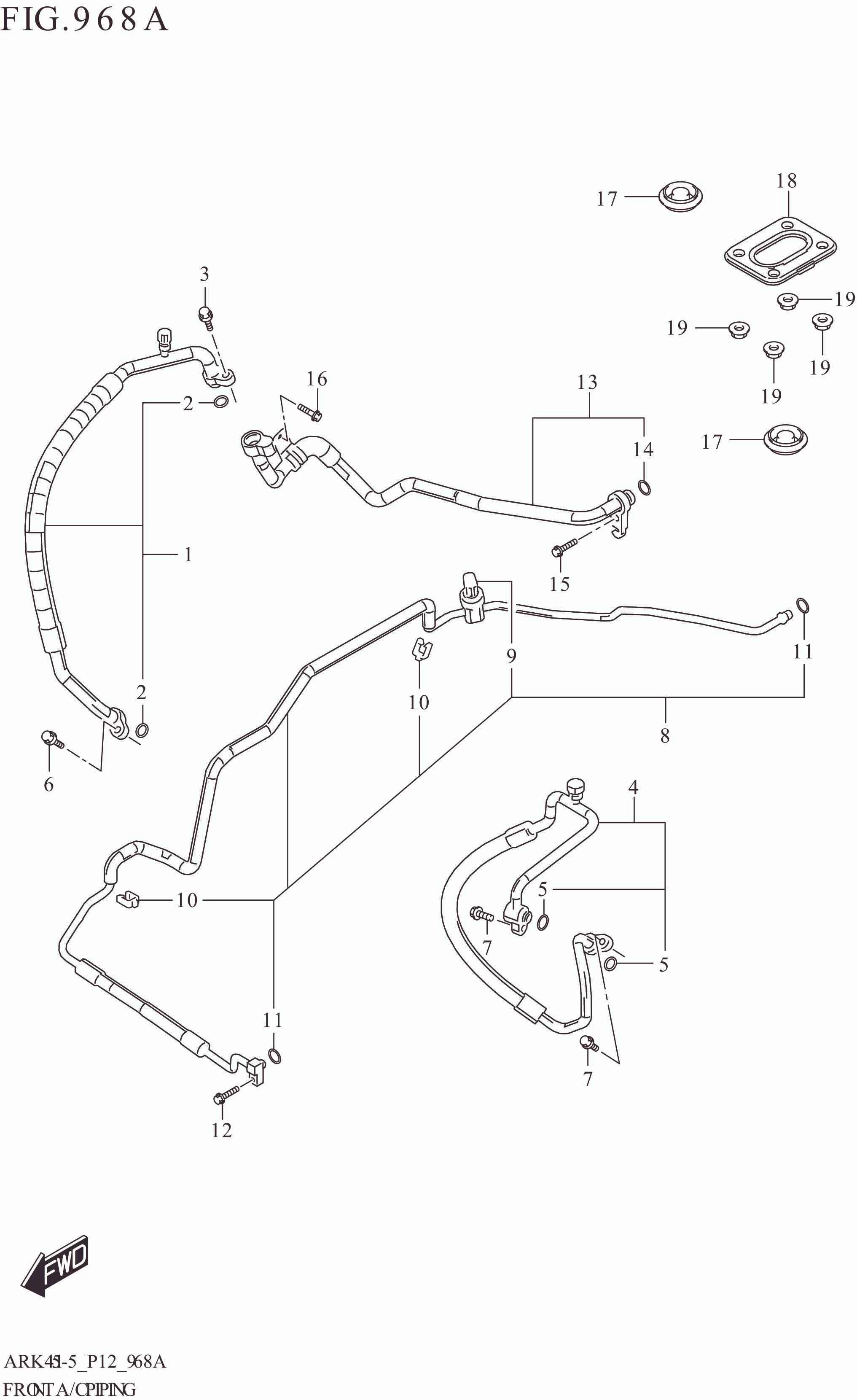 968A FRONT A/C PIPING (GA)