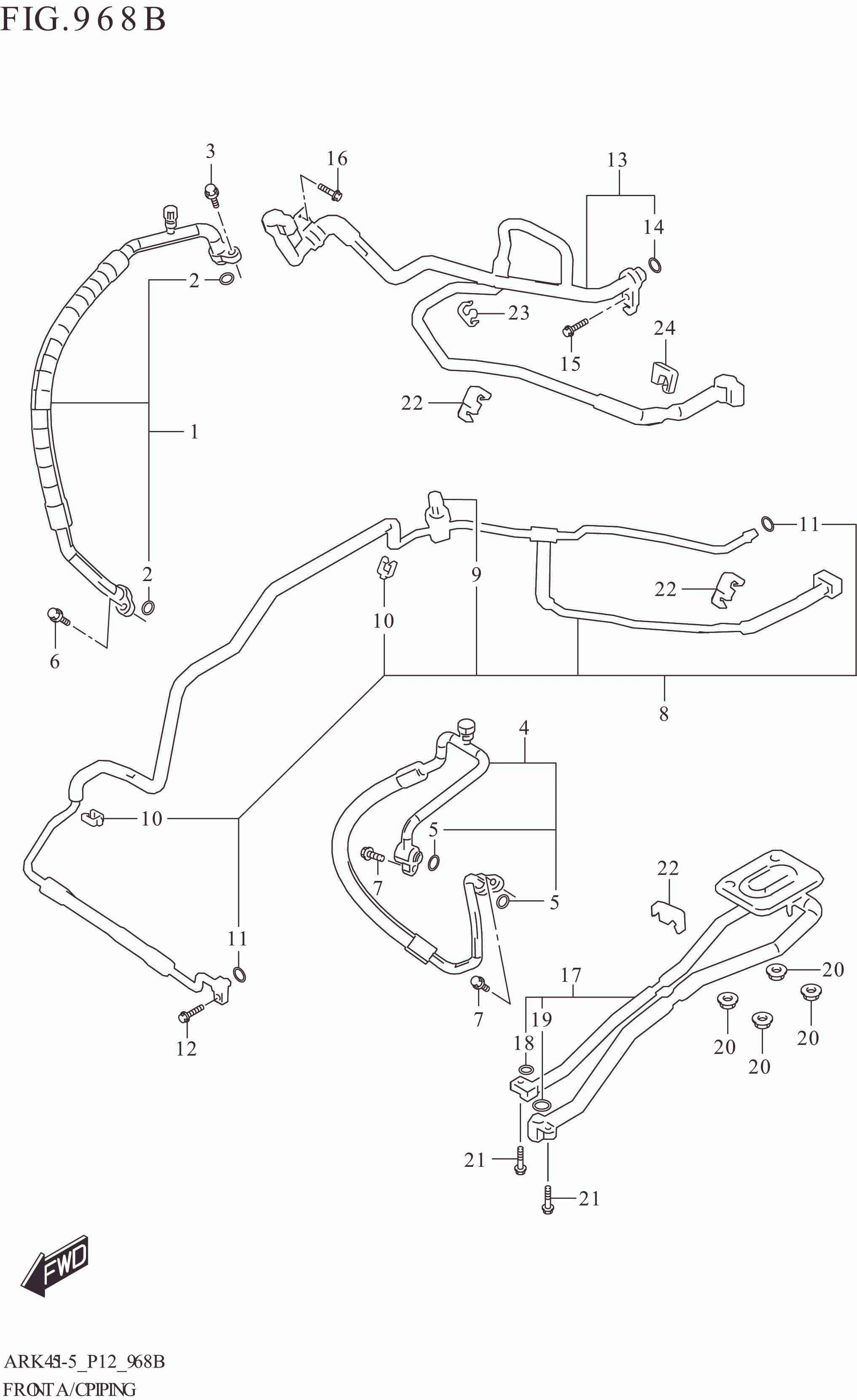 968B FRONT A/C PIPING (GL,GX,SS)