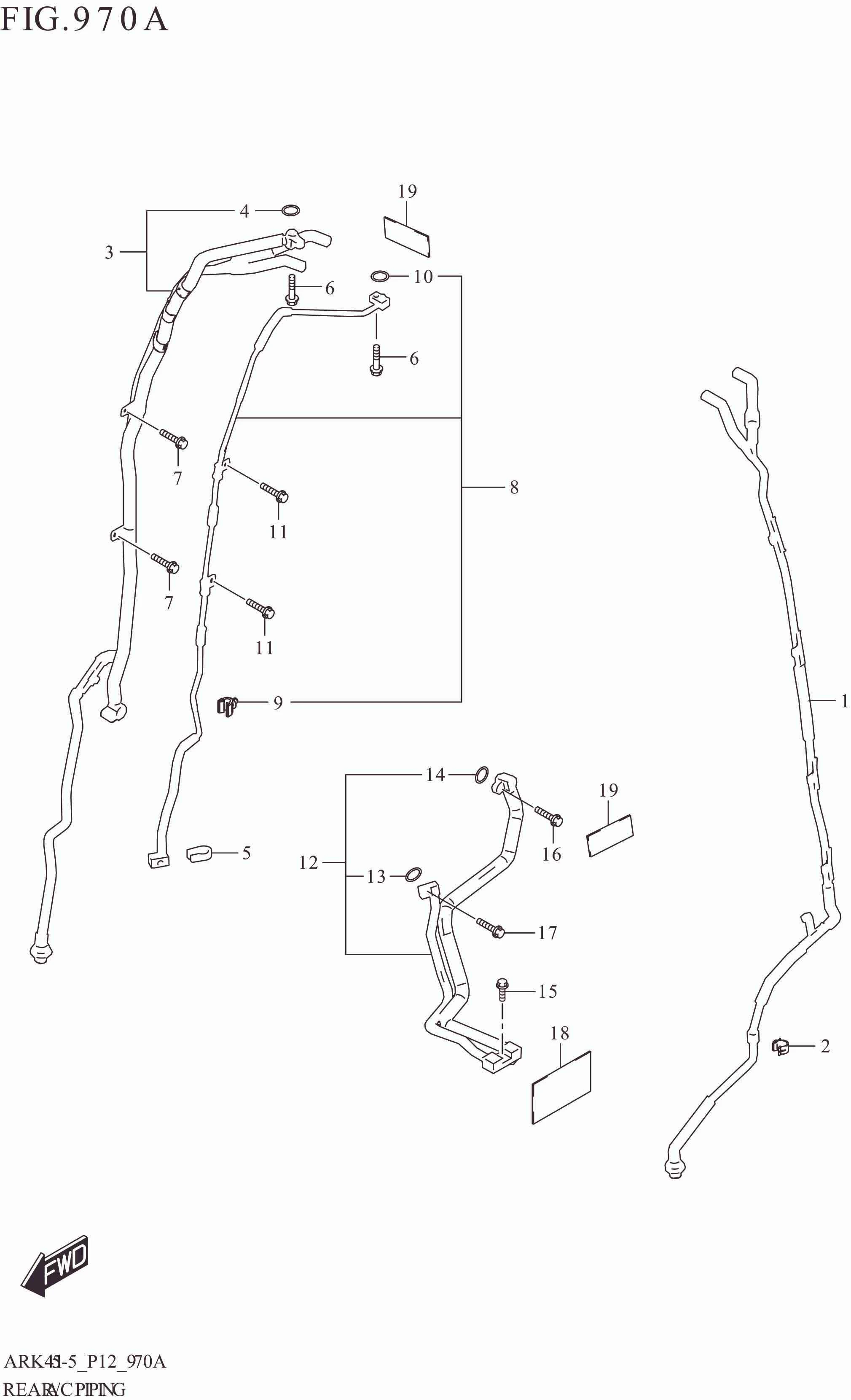 970A REAR A/C PIPING (GL,GX,SS)