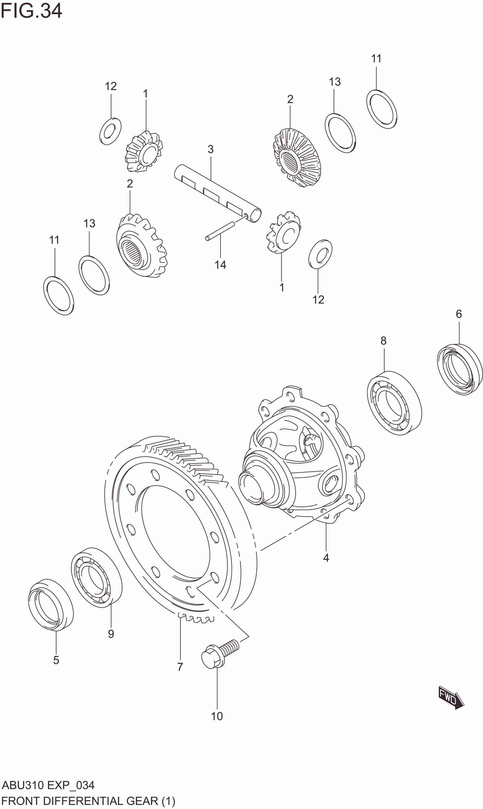 FRONT DIFFERENTIAL GEAR (5MT)