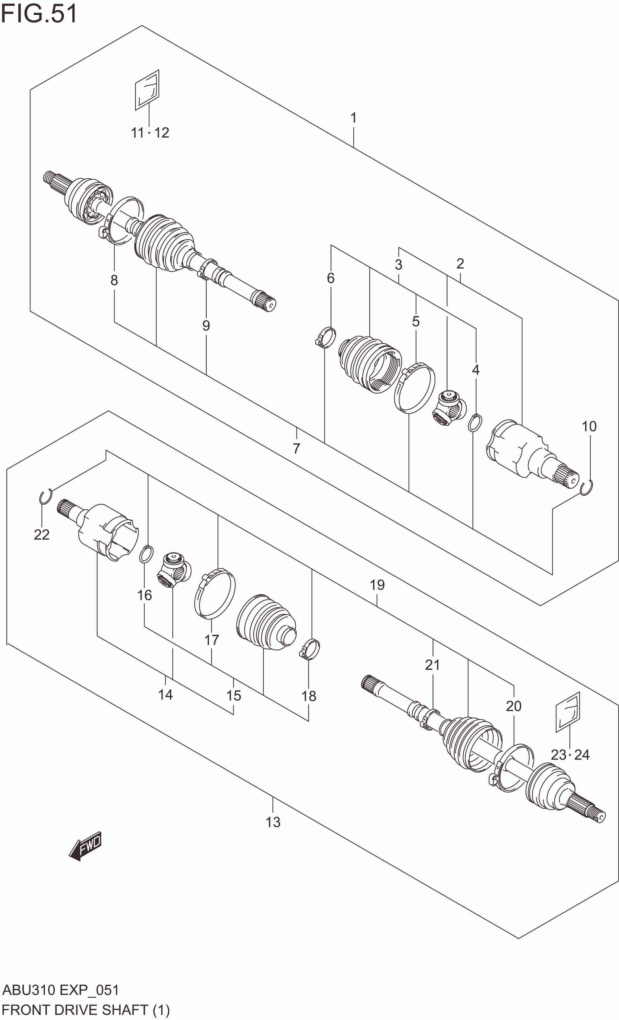 FRONT DRIVE SHAFT (MT)