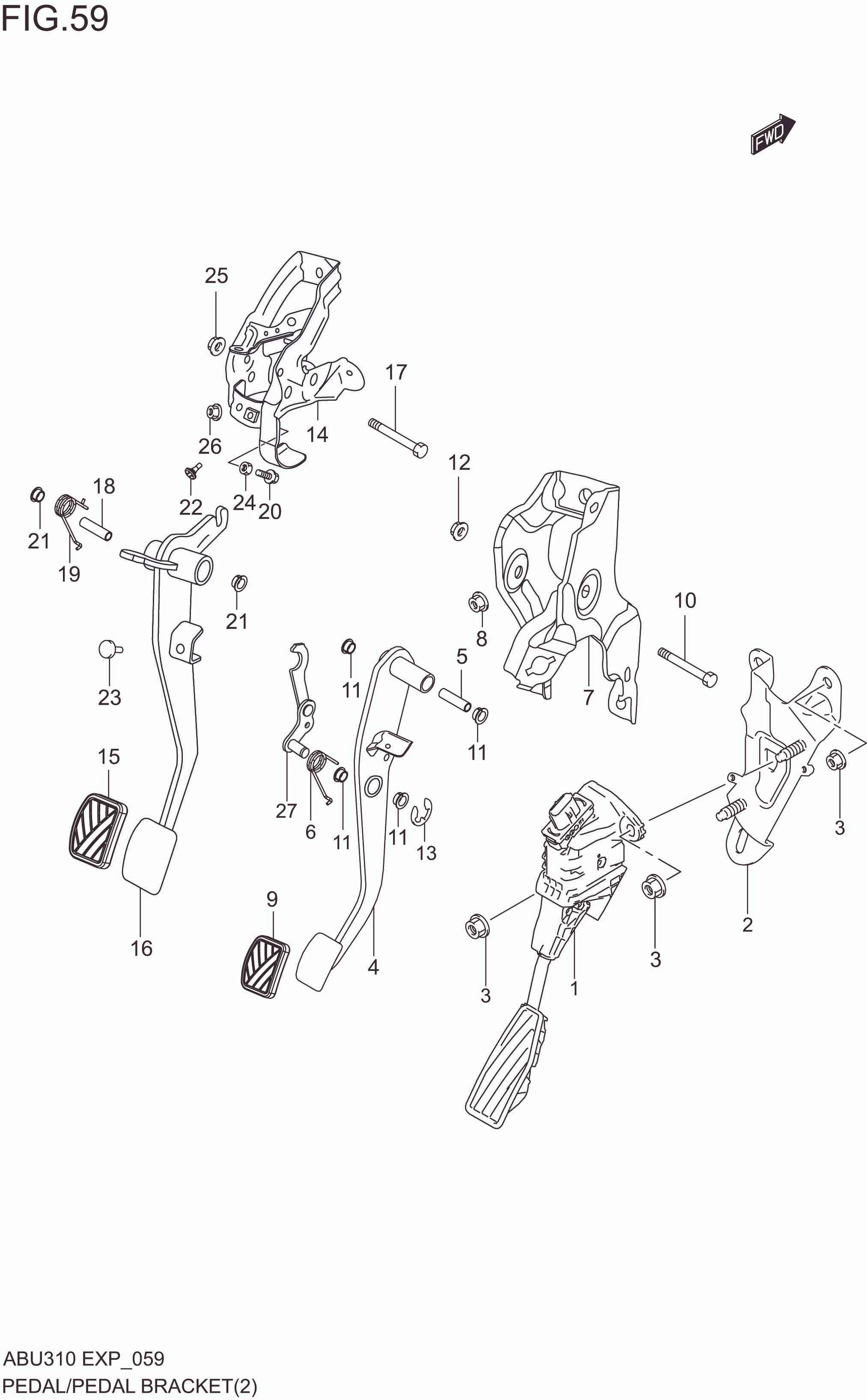 PEDAL/PEDAL BRACKET (5MT)