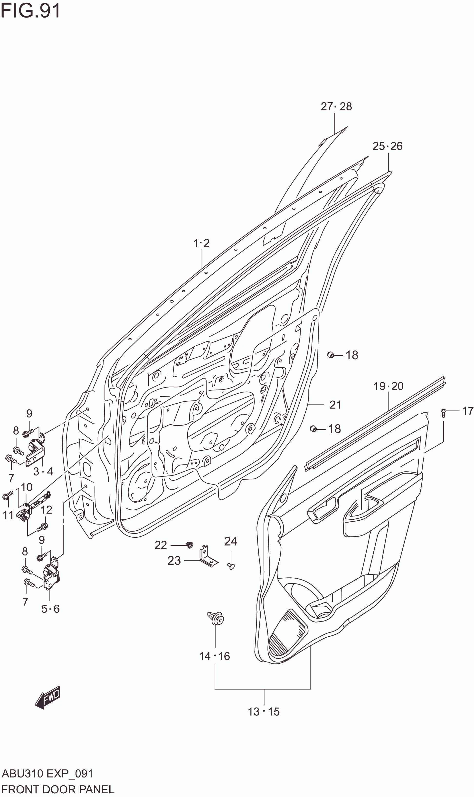 FRONT DOOR PANEL (W/FRONT POWER WINDOW)