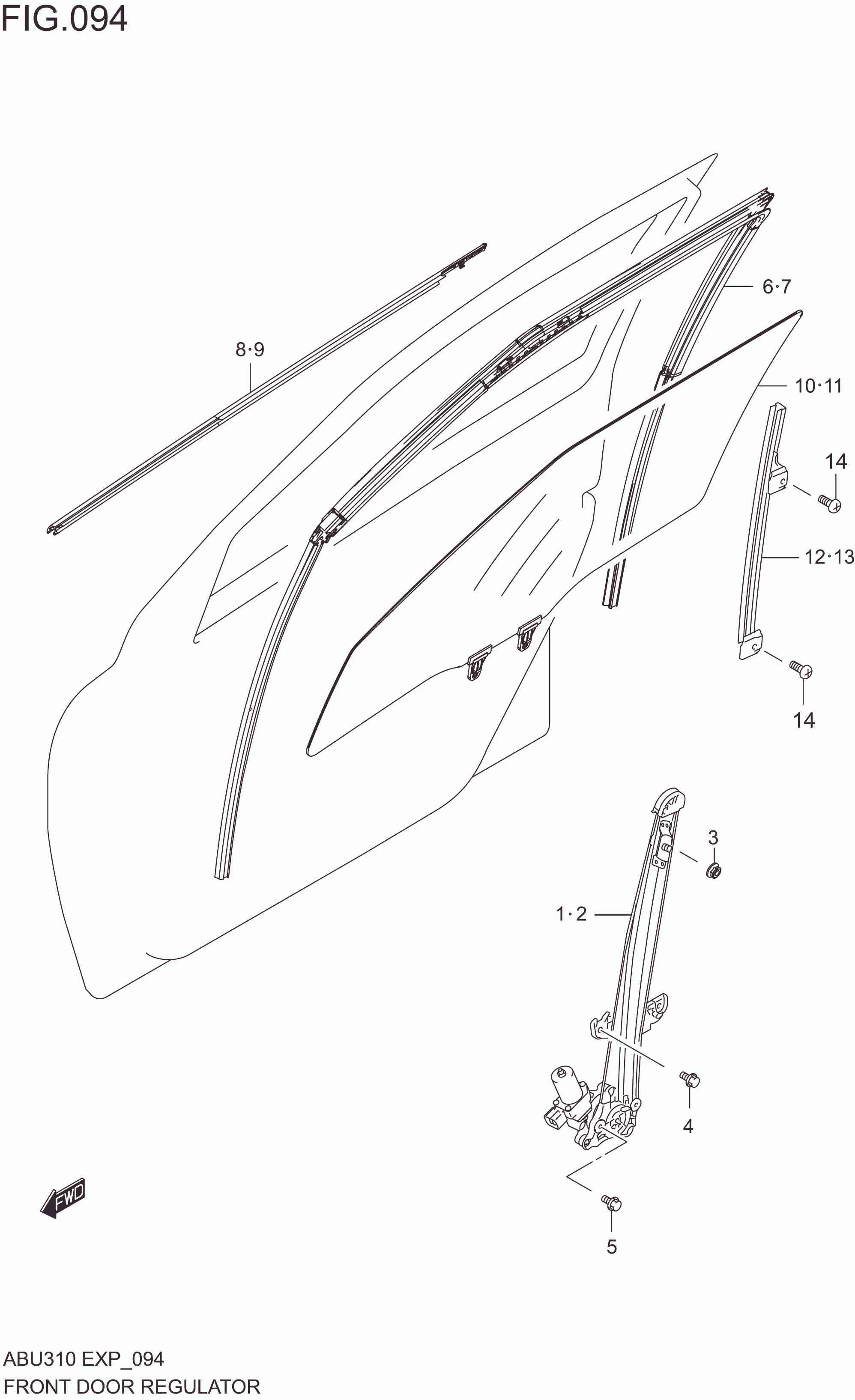 FRONT DOOR REGULATOR (W/FRONT POWER WINDOW)