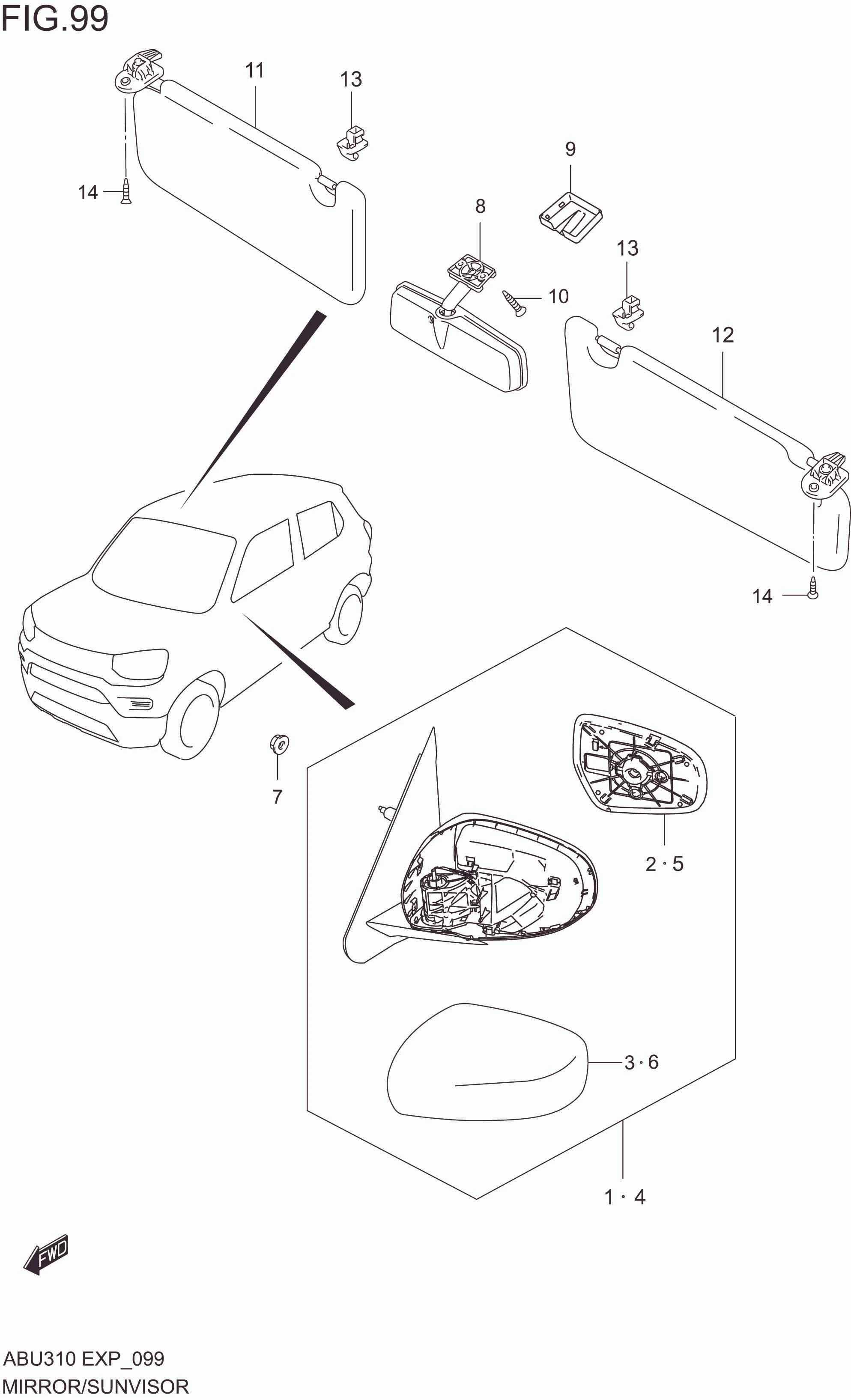 MIRROR/SUNVISOR (DX)