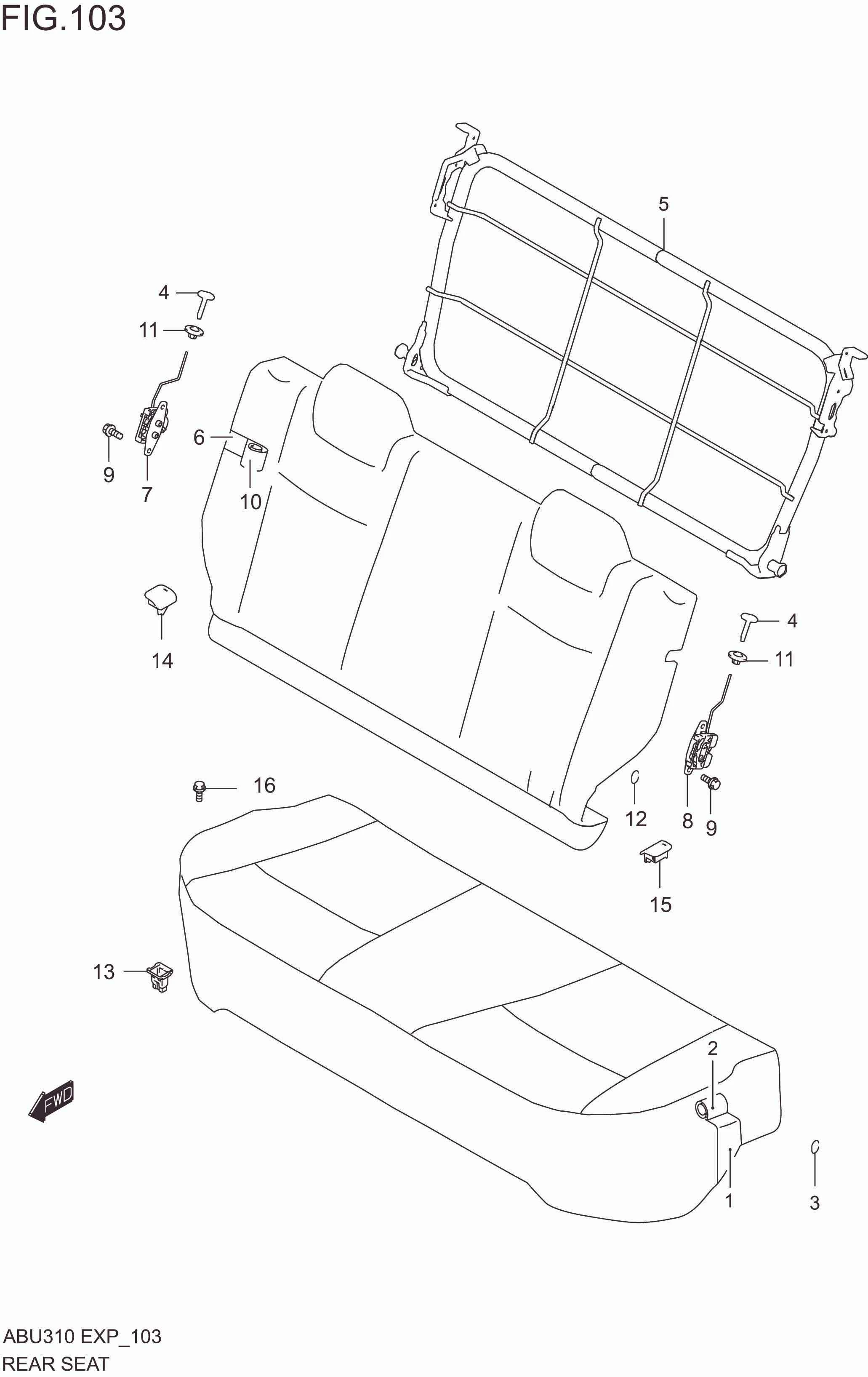 REAR SEAT (W/INTEGRATED HEADRESTRAINT)