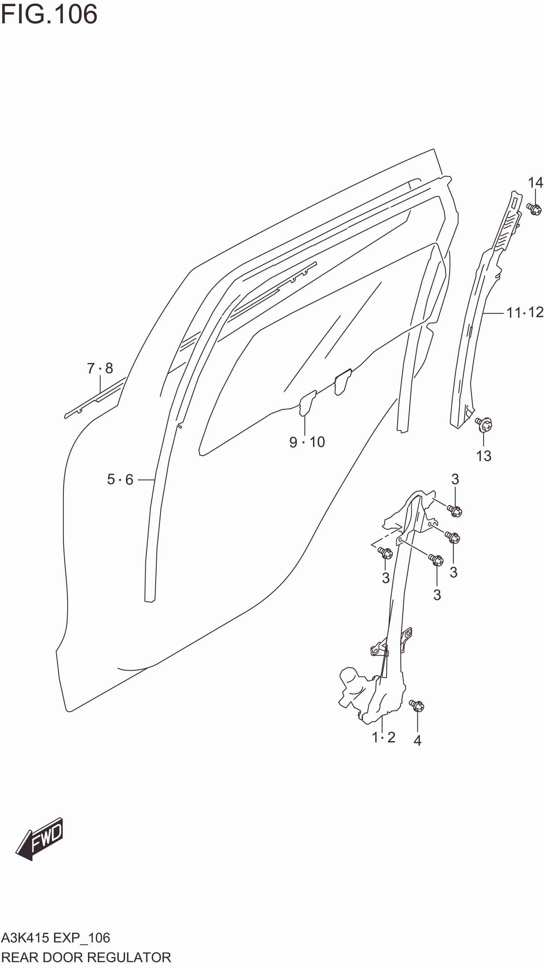 REAR DOOR REGULATOR
