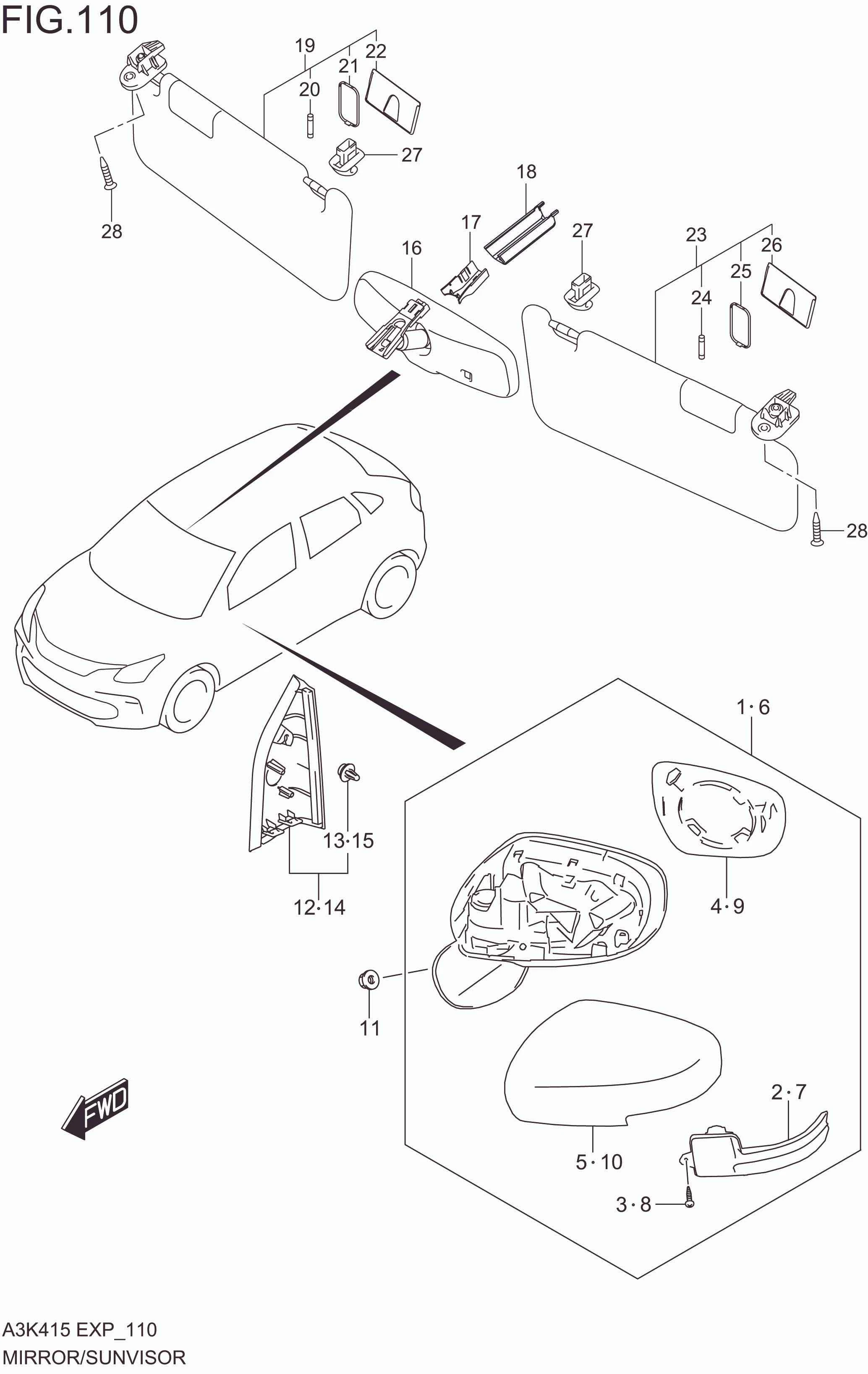 MIRROR/SUNVISOR (W/SUNVISOR MIRROR LAMP)