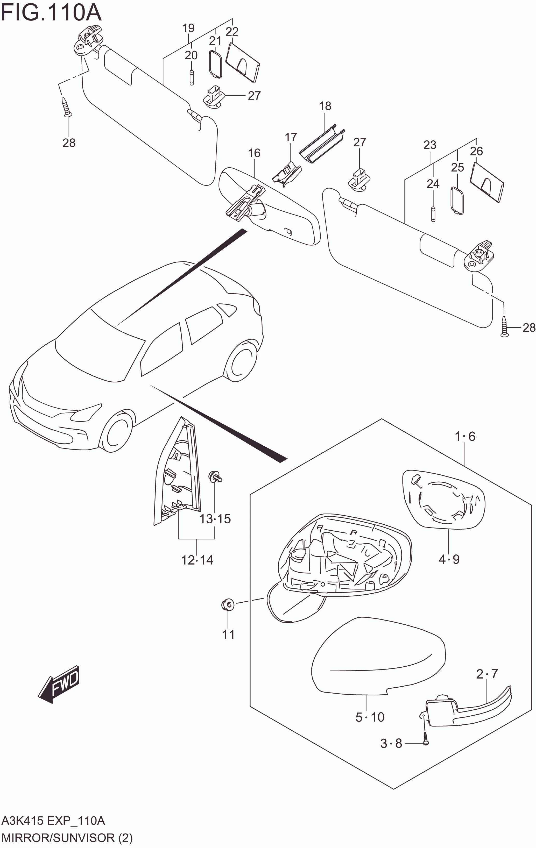 MIRROR/SUNVISOR(W/SUNVISORMIRRORLAMP) SOP 2023