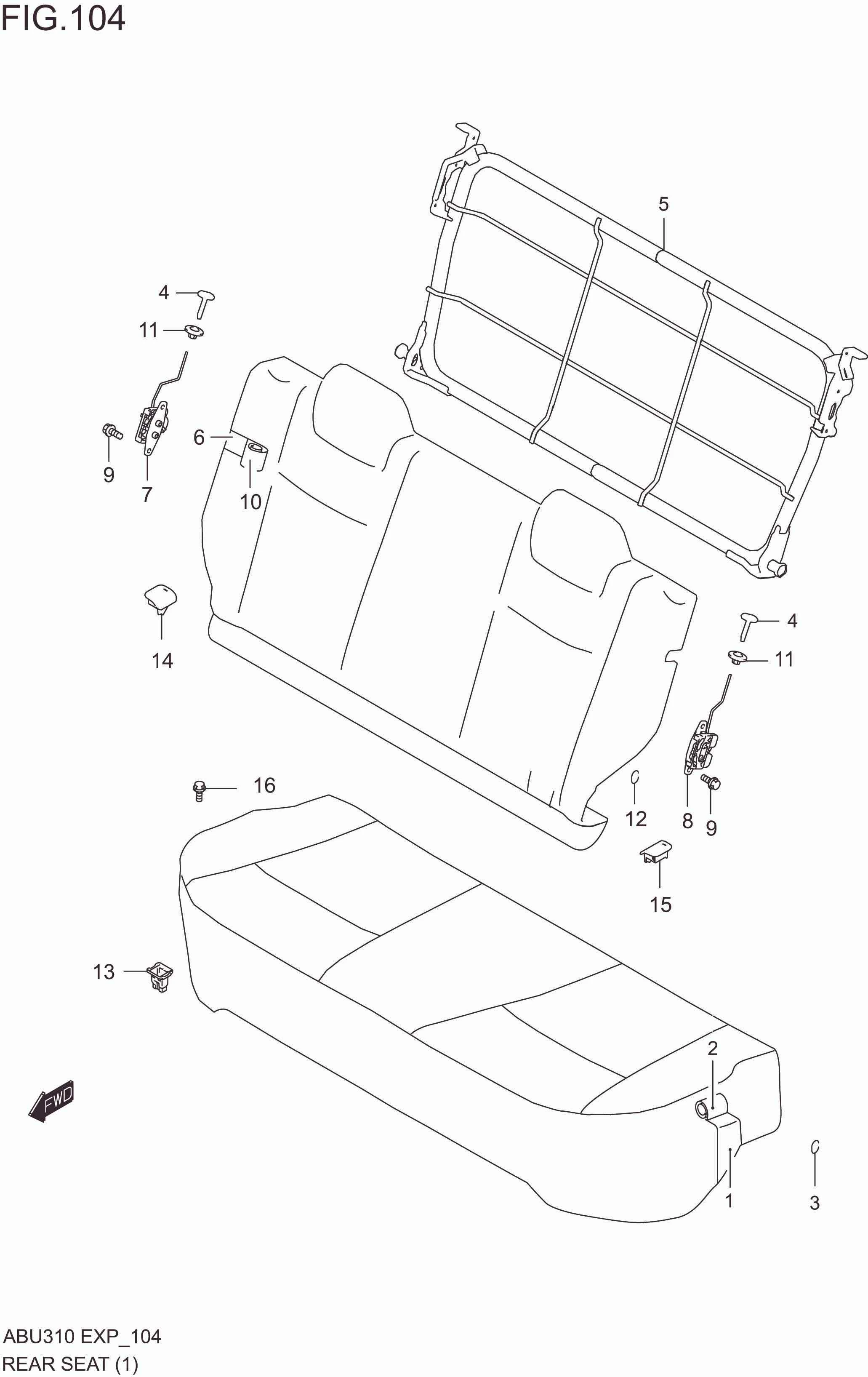 REAR SEAT (W/INTEGRATED HEADRESTRAINT)