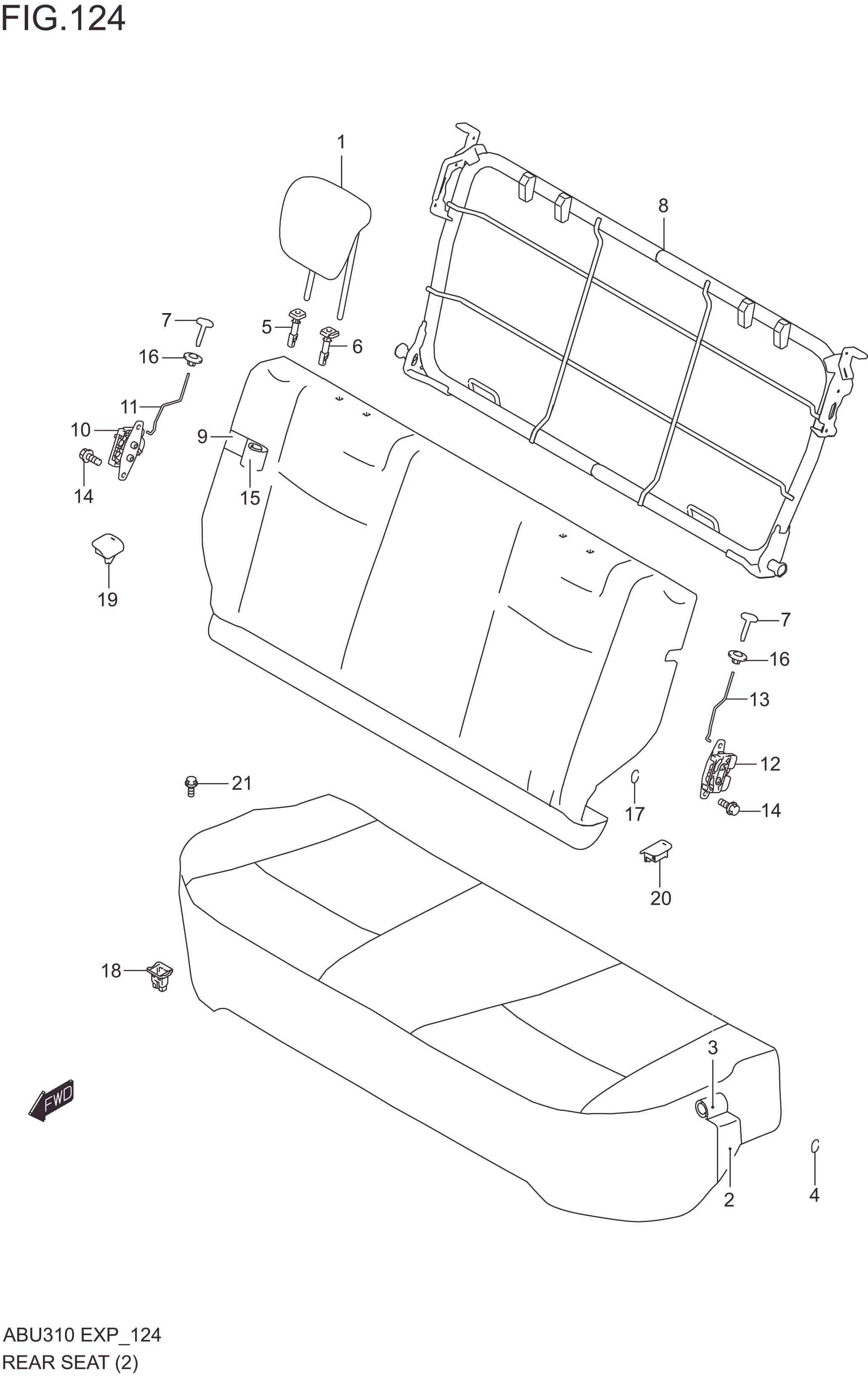 REAR SEAT (W/SEPARATE HEADRESTRAINT)
