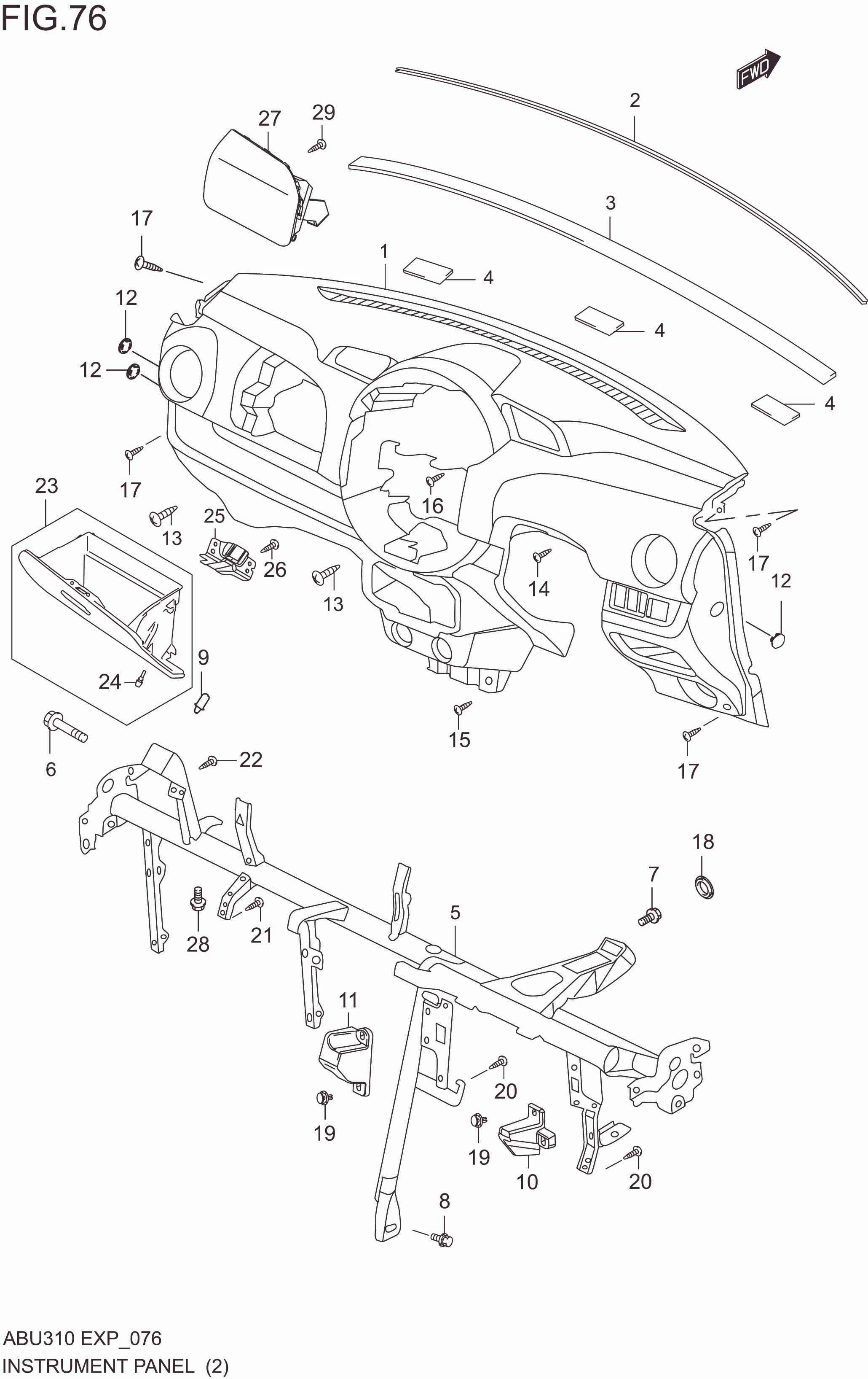 INSTRUMENT PANEL (RHD)