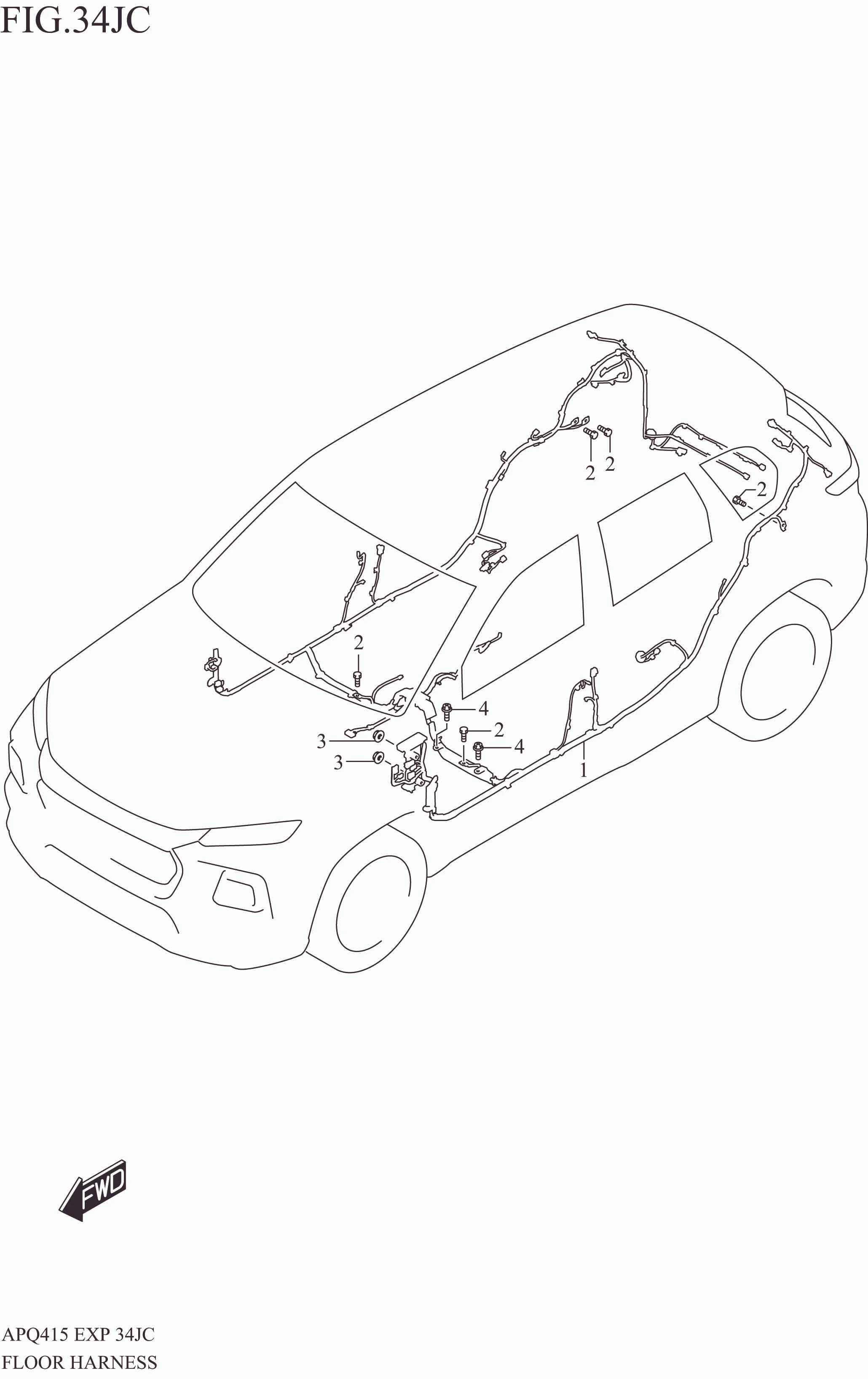 FLOOR HARNESS (K15C:RHD:2WD:N/LUGGAGE LAMP)