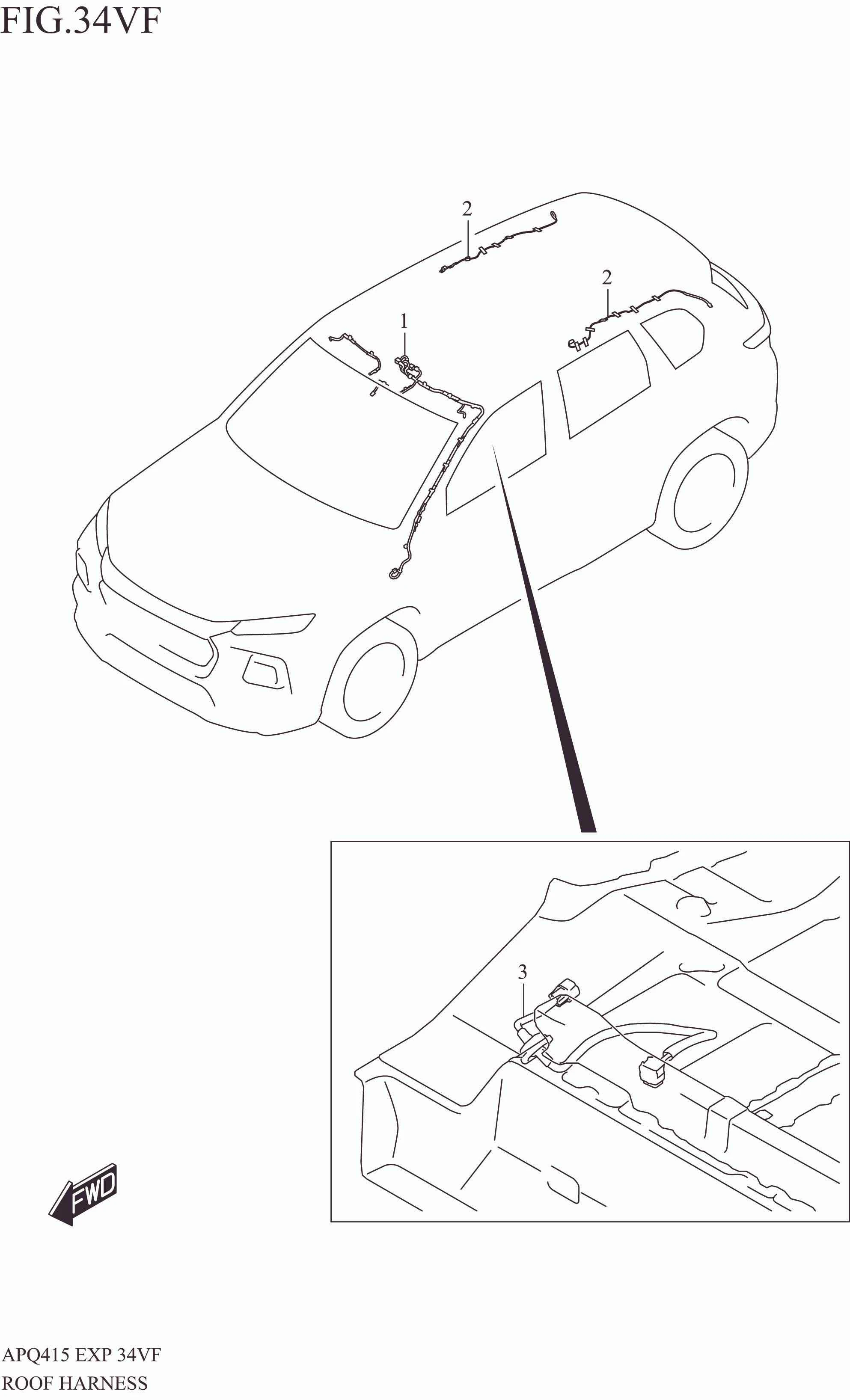 ROOF HARNESS (W/SUNROOF:N/ECALL:W/MICROPHONE)