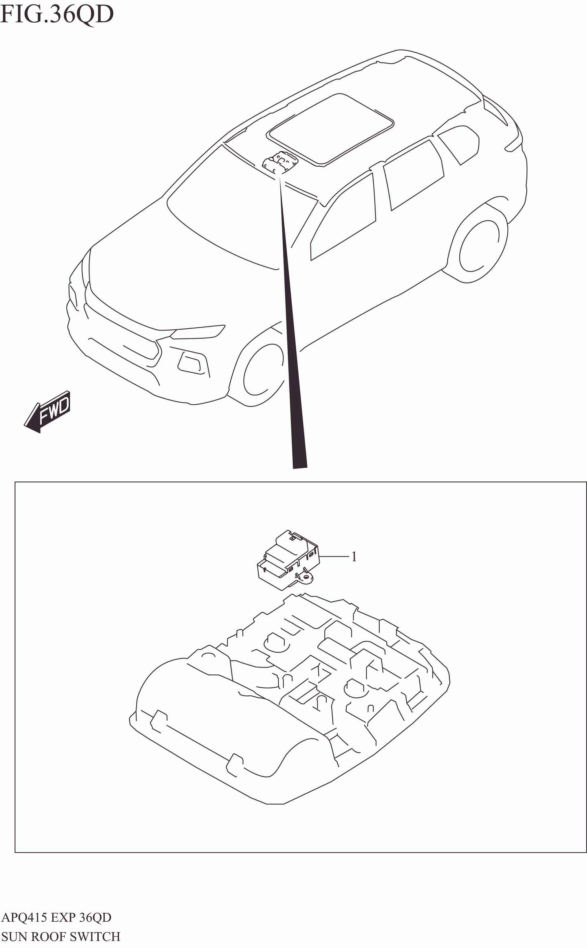 SUN ROOF SWITCH (W/SUNROOF:N/ECALL)