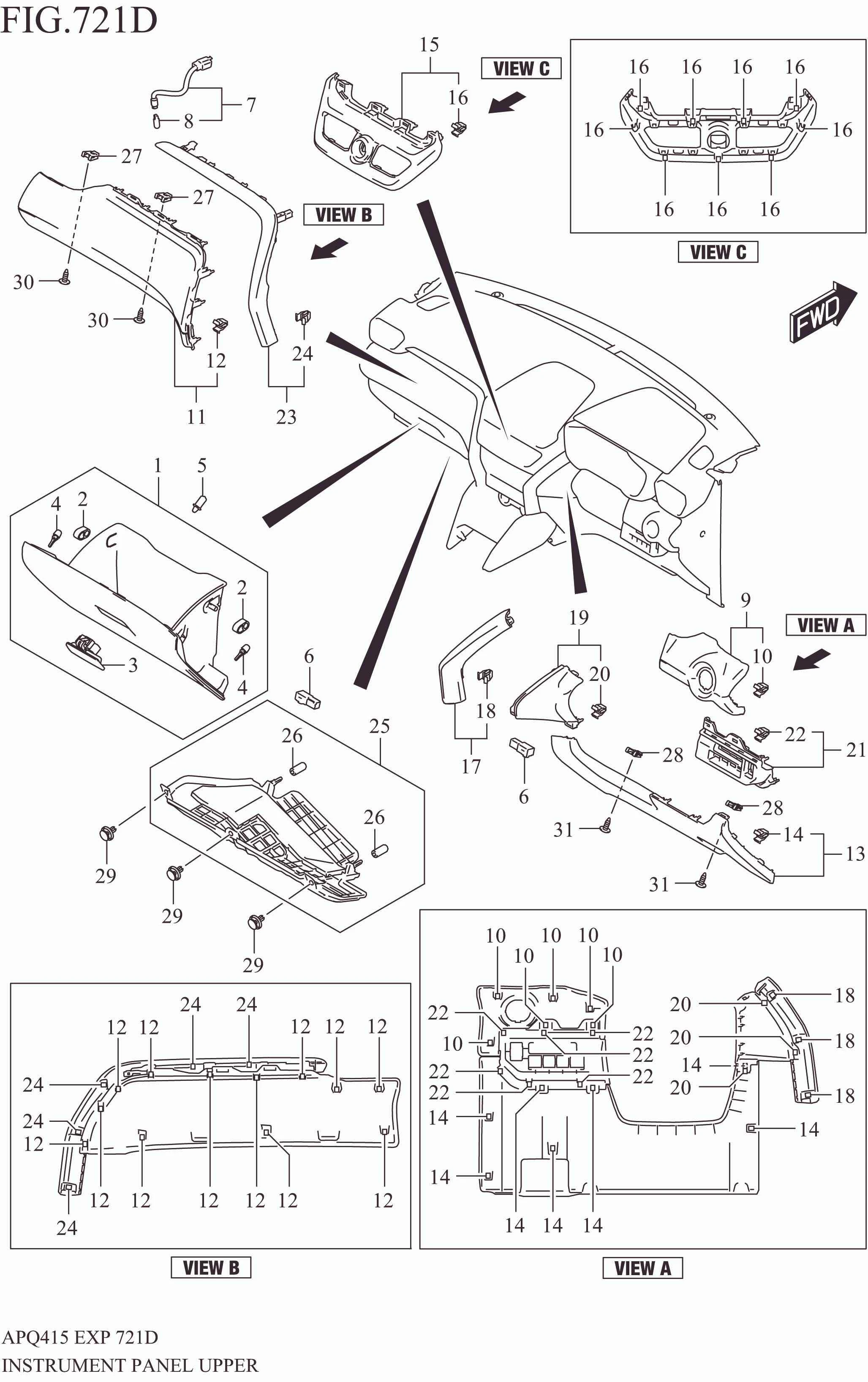 INSTRUMENT PANEL UPPER (RHD:GLX)
