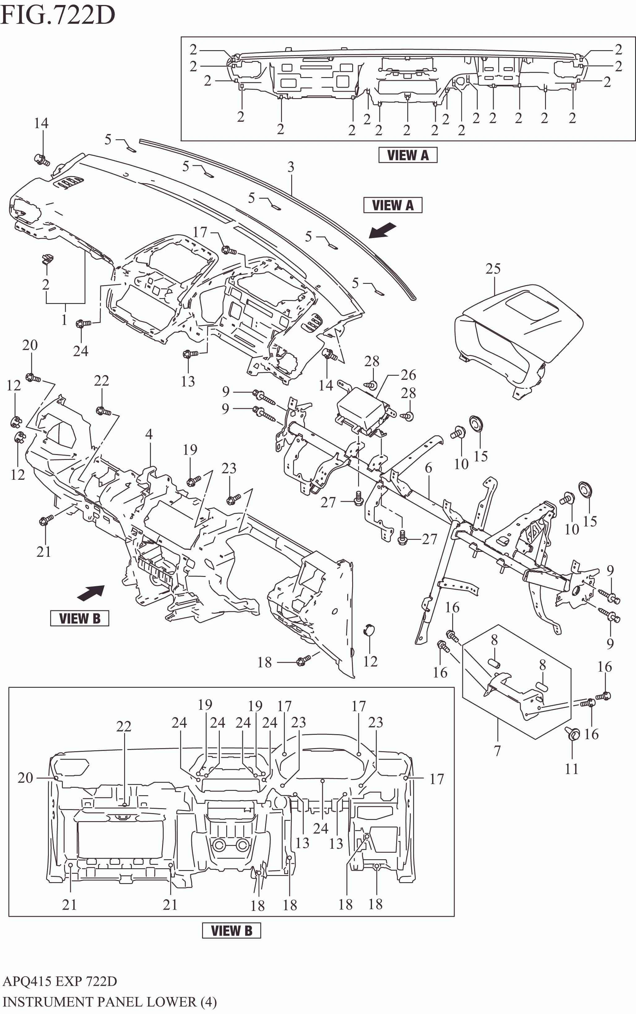 INSTRUMENT PANEL LOWER (SEE NOTE 1)