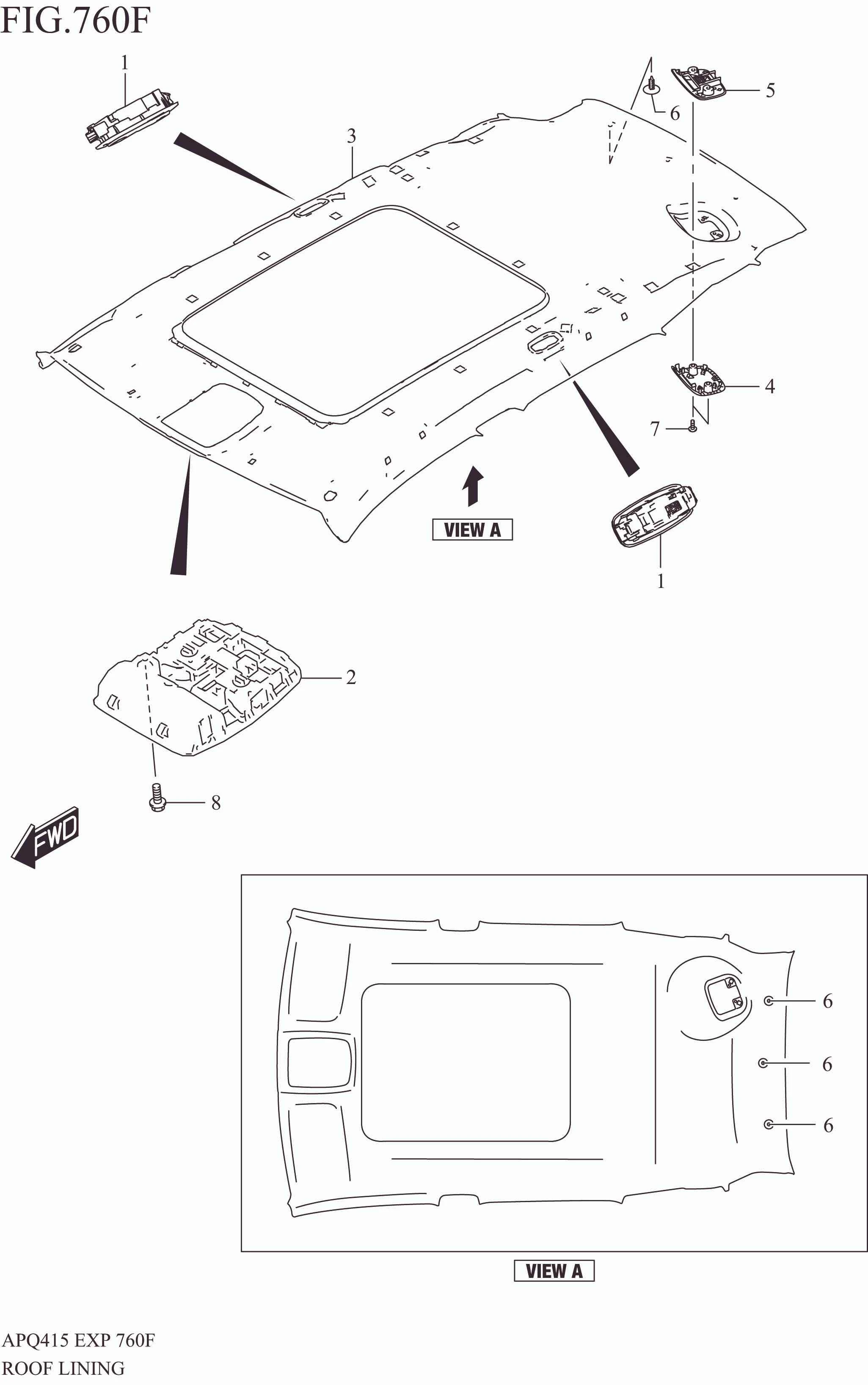 ROOF LINING (RHD:W/SUNROOF)