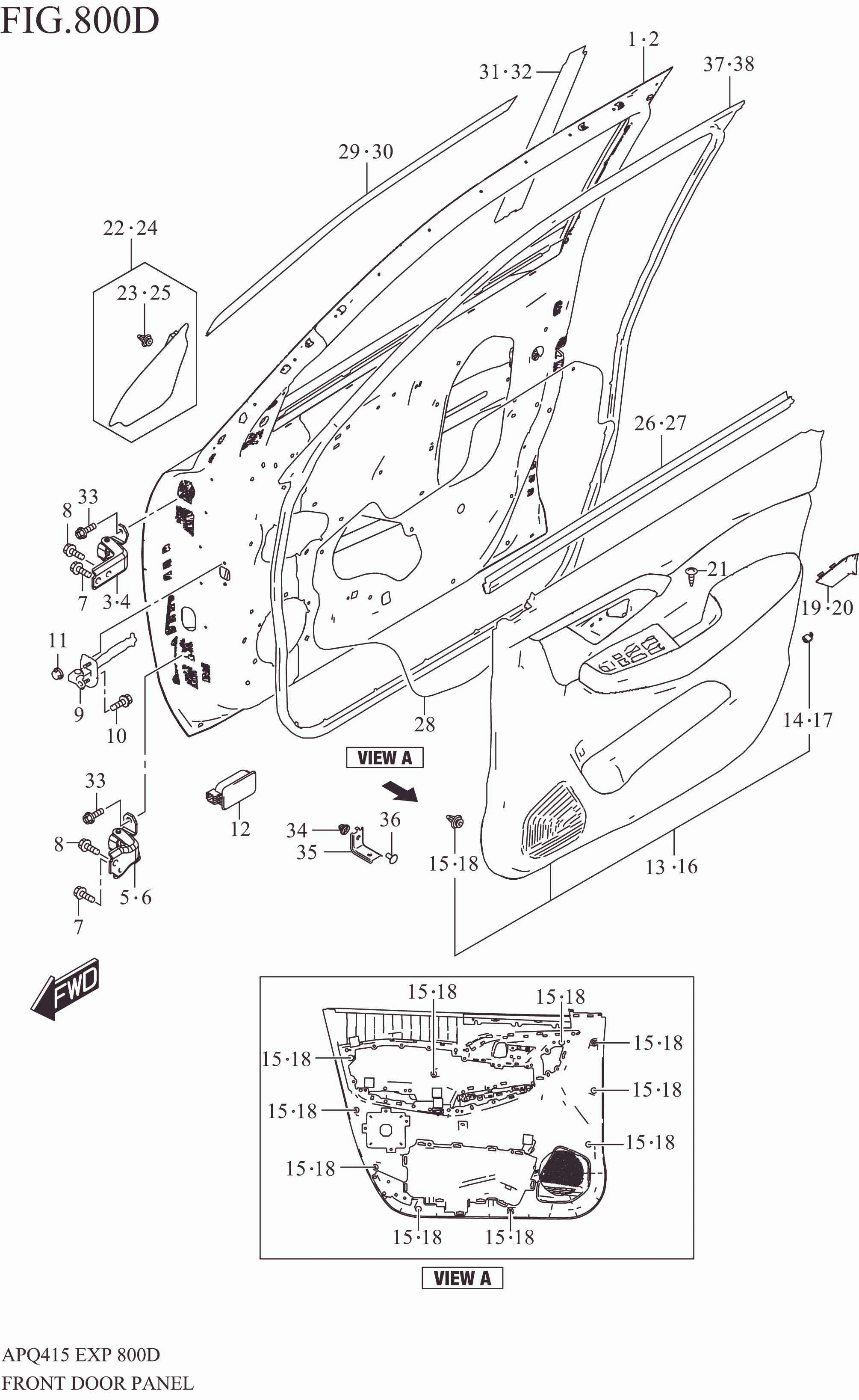 FRONT DOOR PANEL (RHD:N/TWEETER)