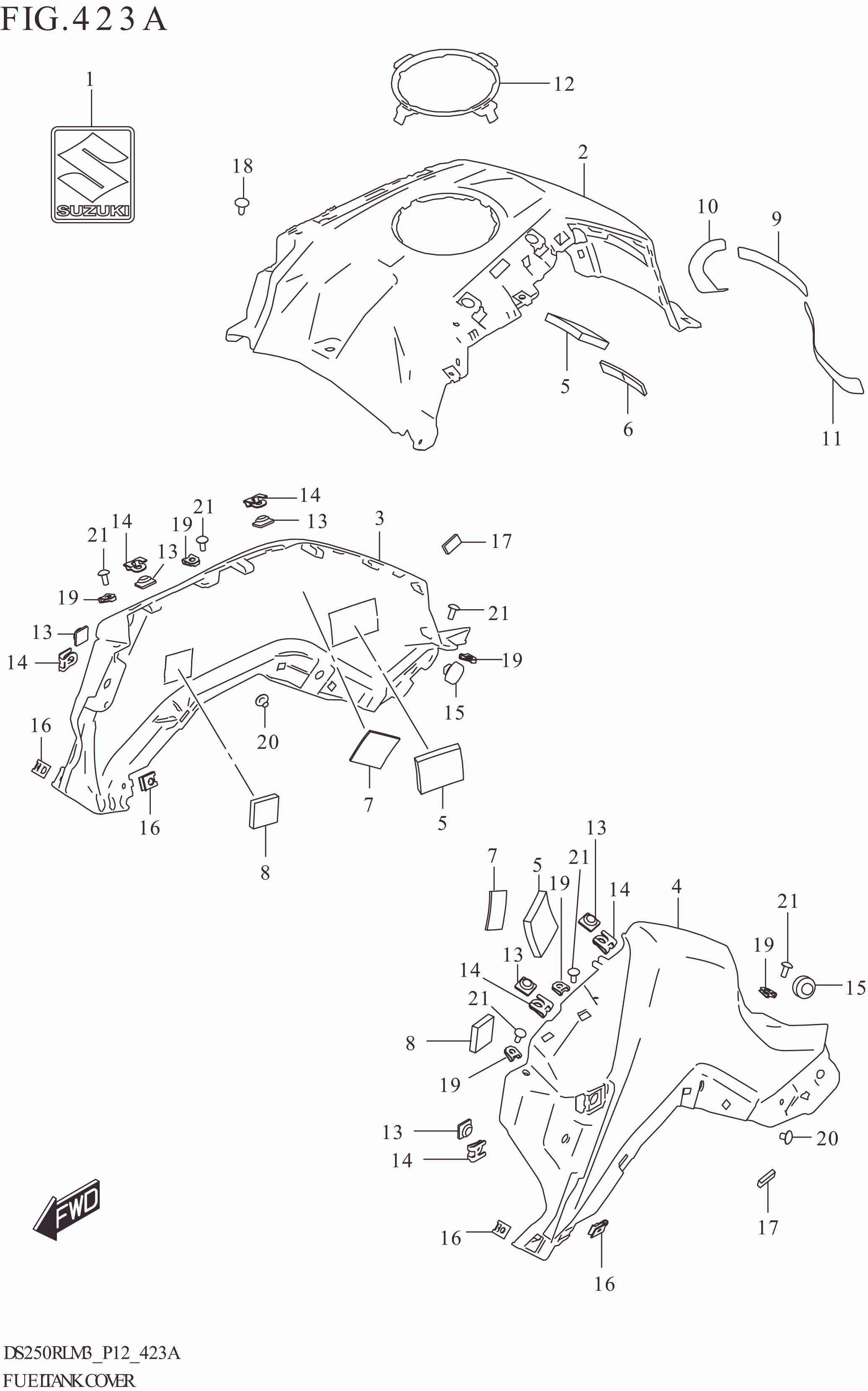 FIG. 423A FUEL TANK COVER