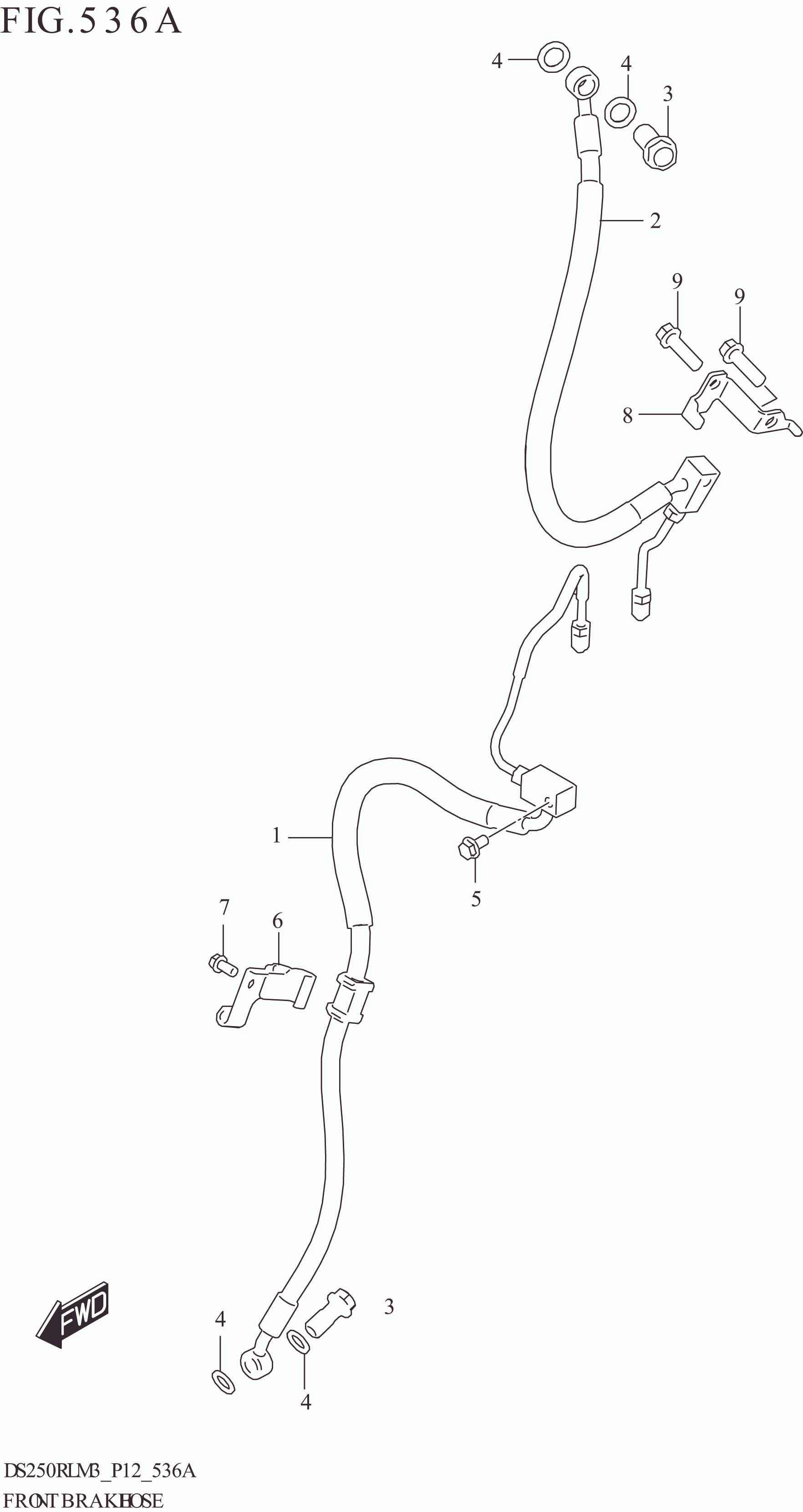 FIG. 536A FRONT BRAKE HOSE