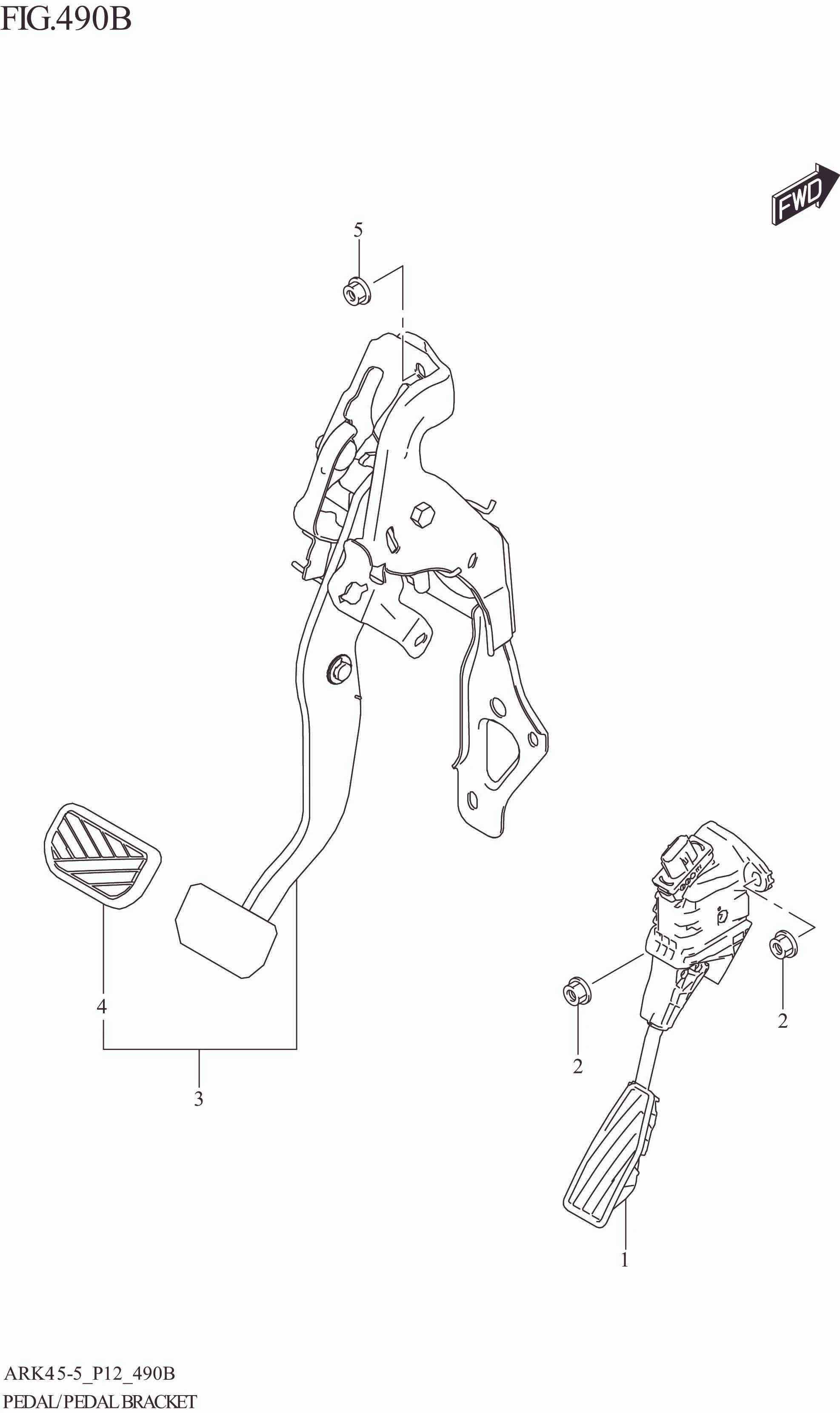 FIG. 490B PEDAL/PEDAL BRACKET (4AT)