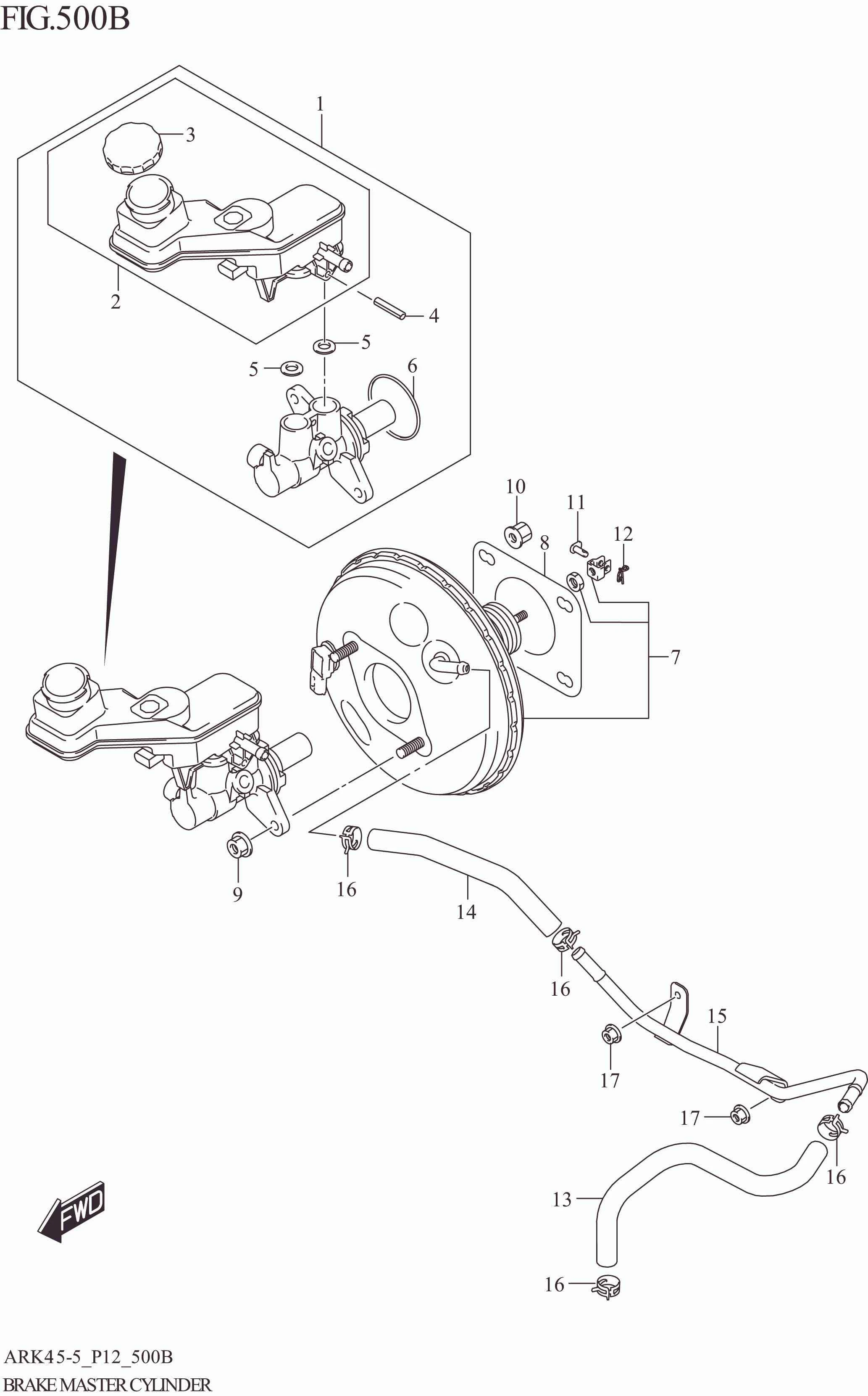 FIG. 500B BRAKE MASTER CYLINDER (5MT:W_ESP)