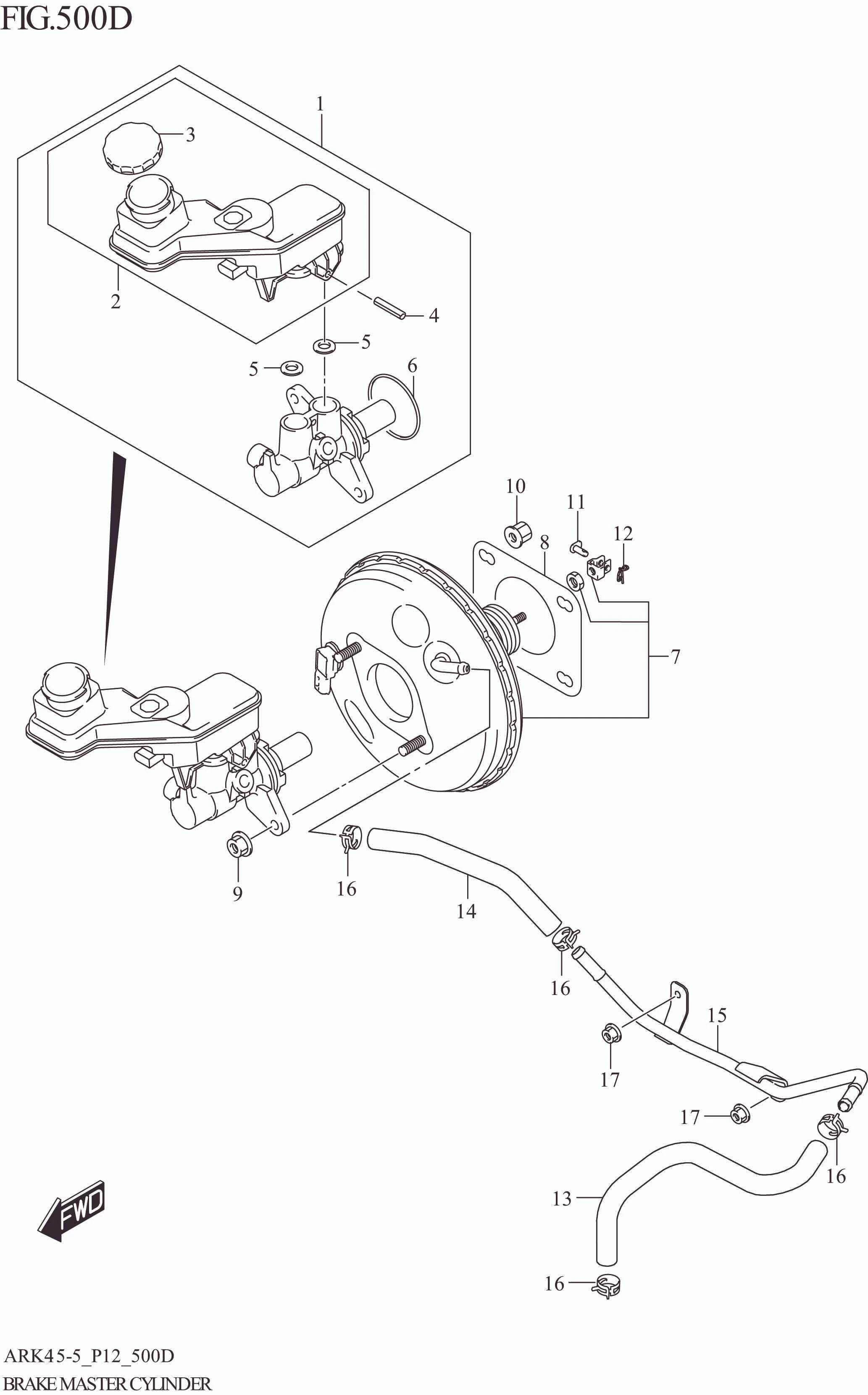 FIG. 500D BRAKE MASTER CYLINDER (4AT:W_ESP)