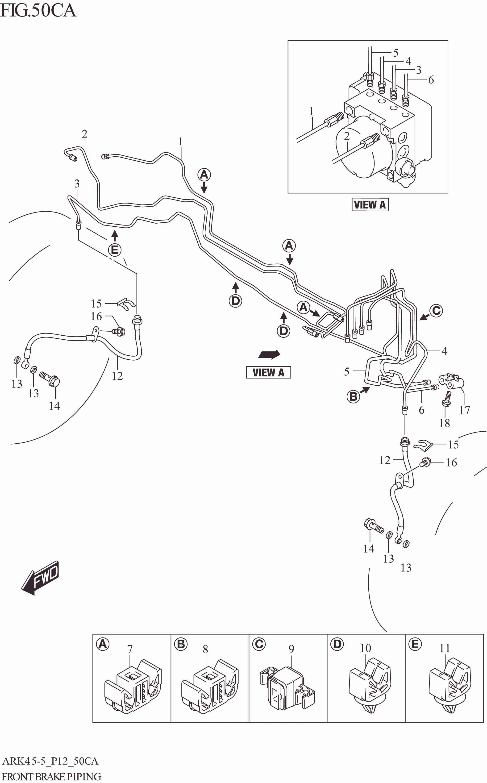 FIG. 50CA FRONT BRAKE PIPING (N_ESP)