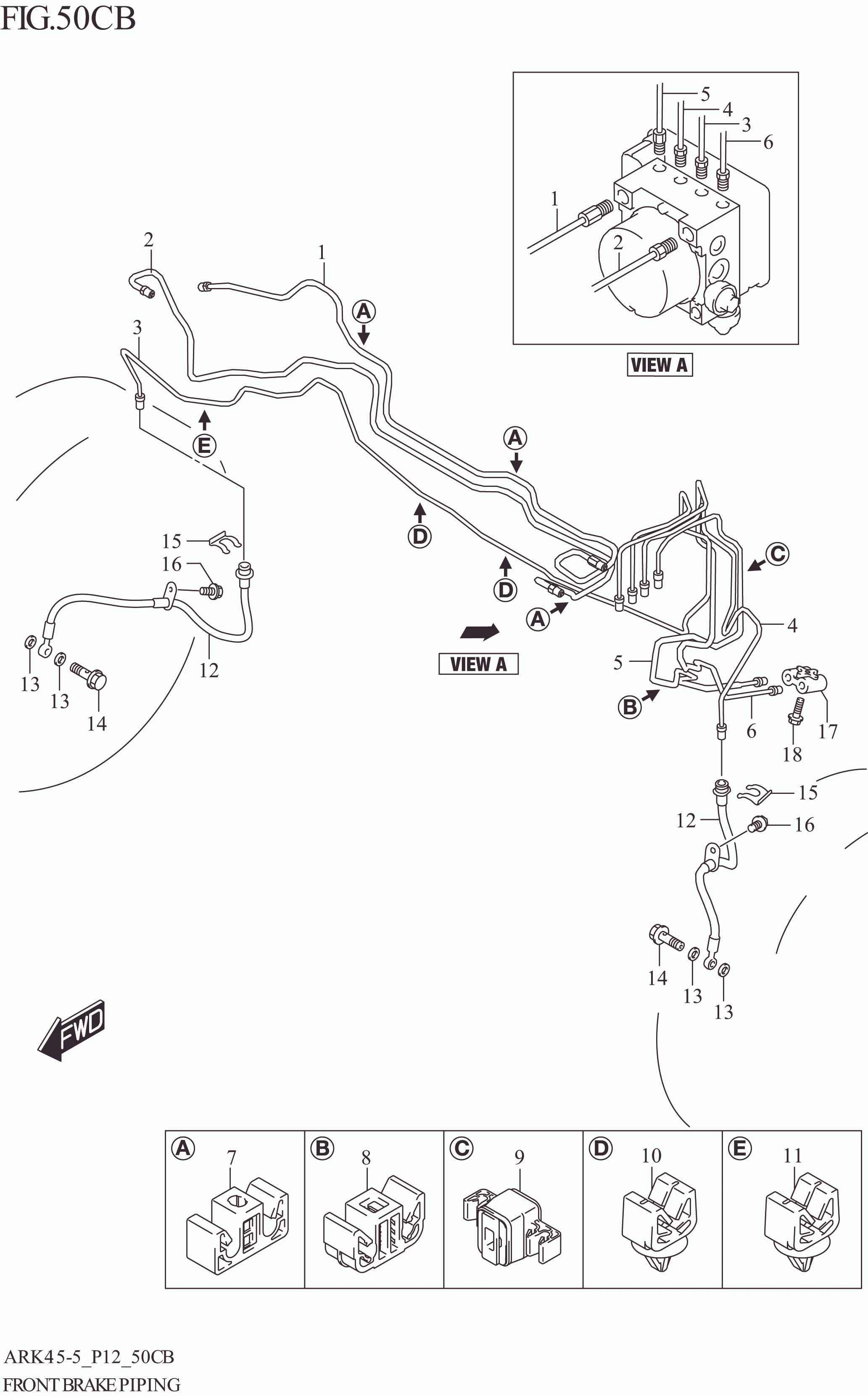 FIG. 50CB FRONT BRAKE PIPING (W_ESP)