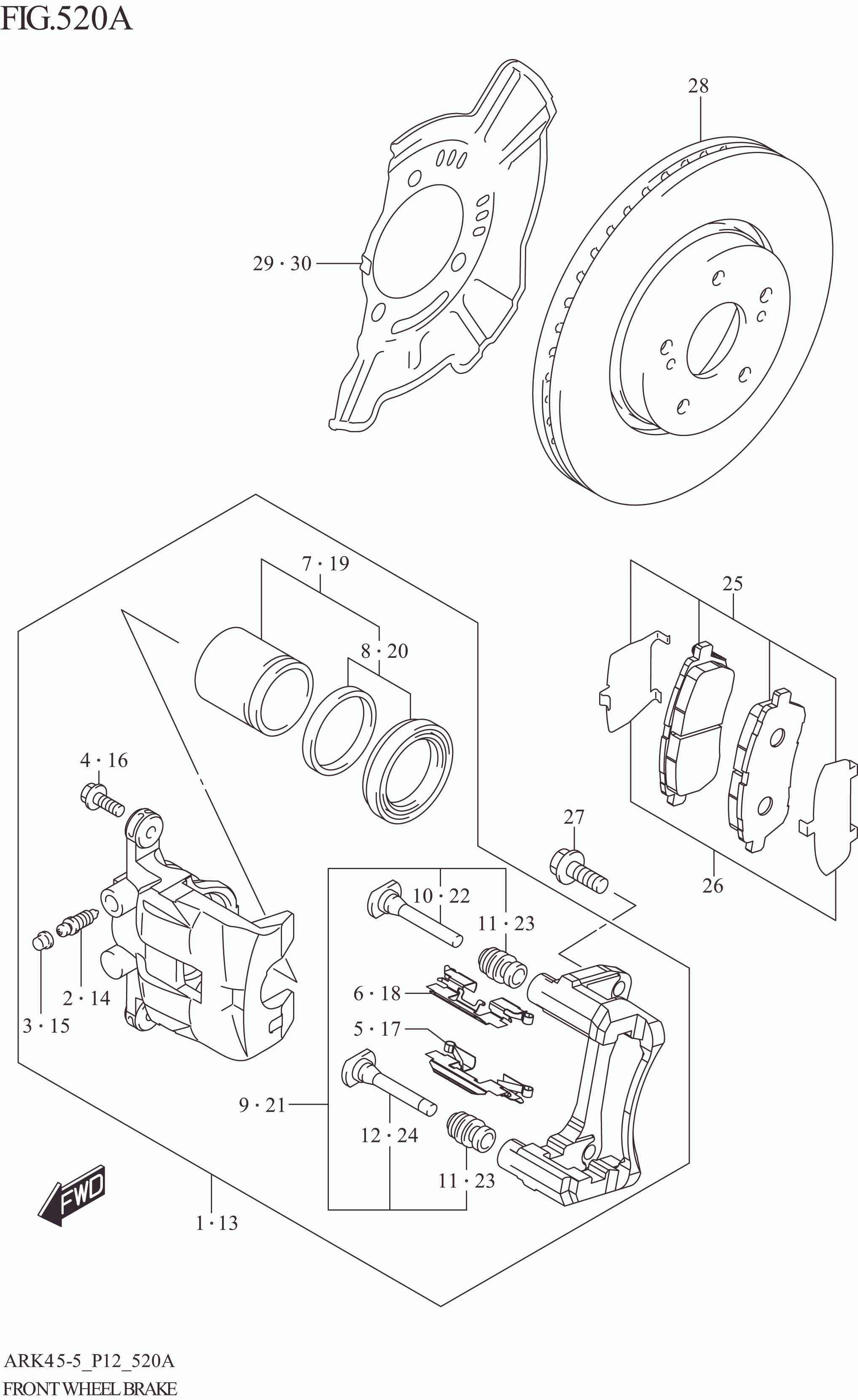 FIG. 520A FRONT WHEEL BRAKE