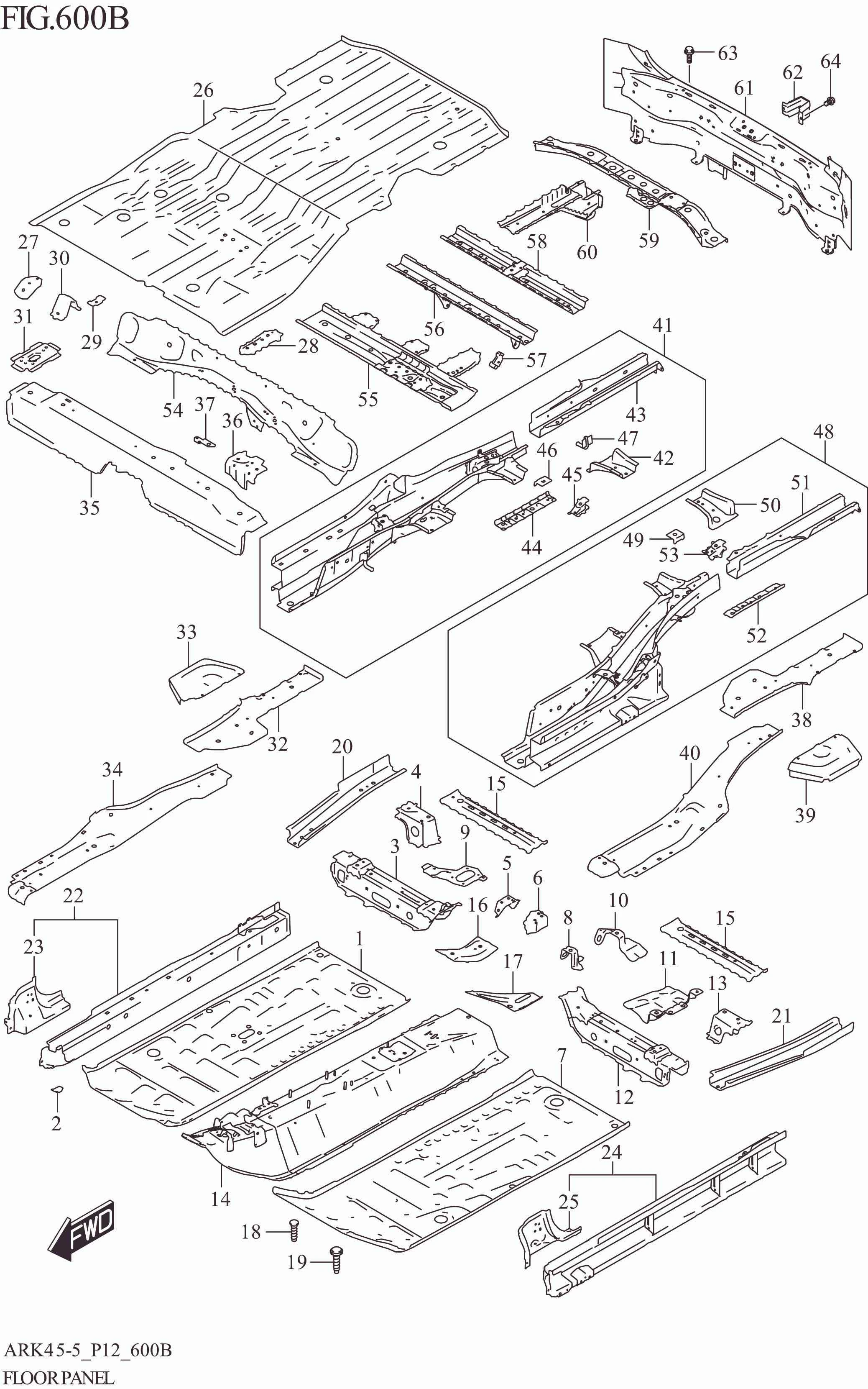 FIG. 600B FLOOR PANEL (GX)