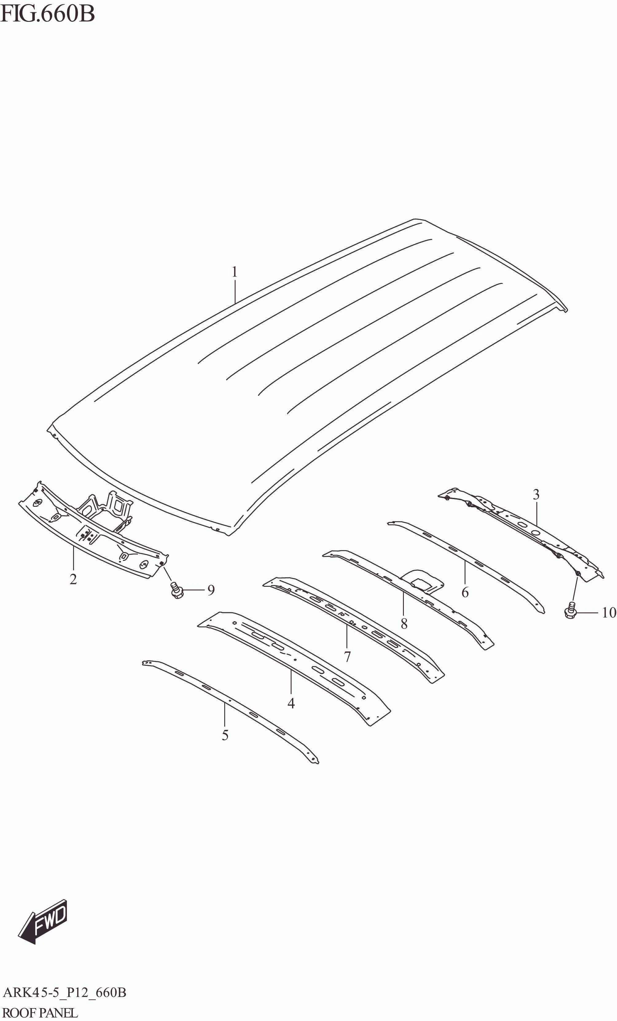 FIG. 660B ROOF PANEL (GL,GX)