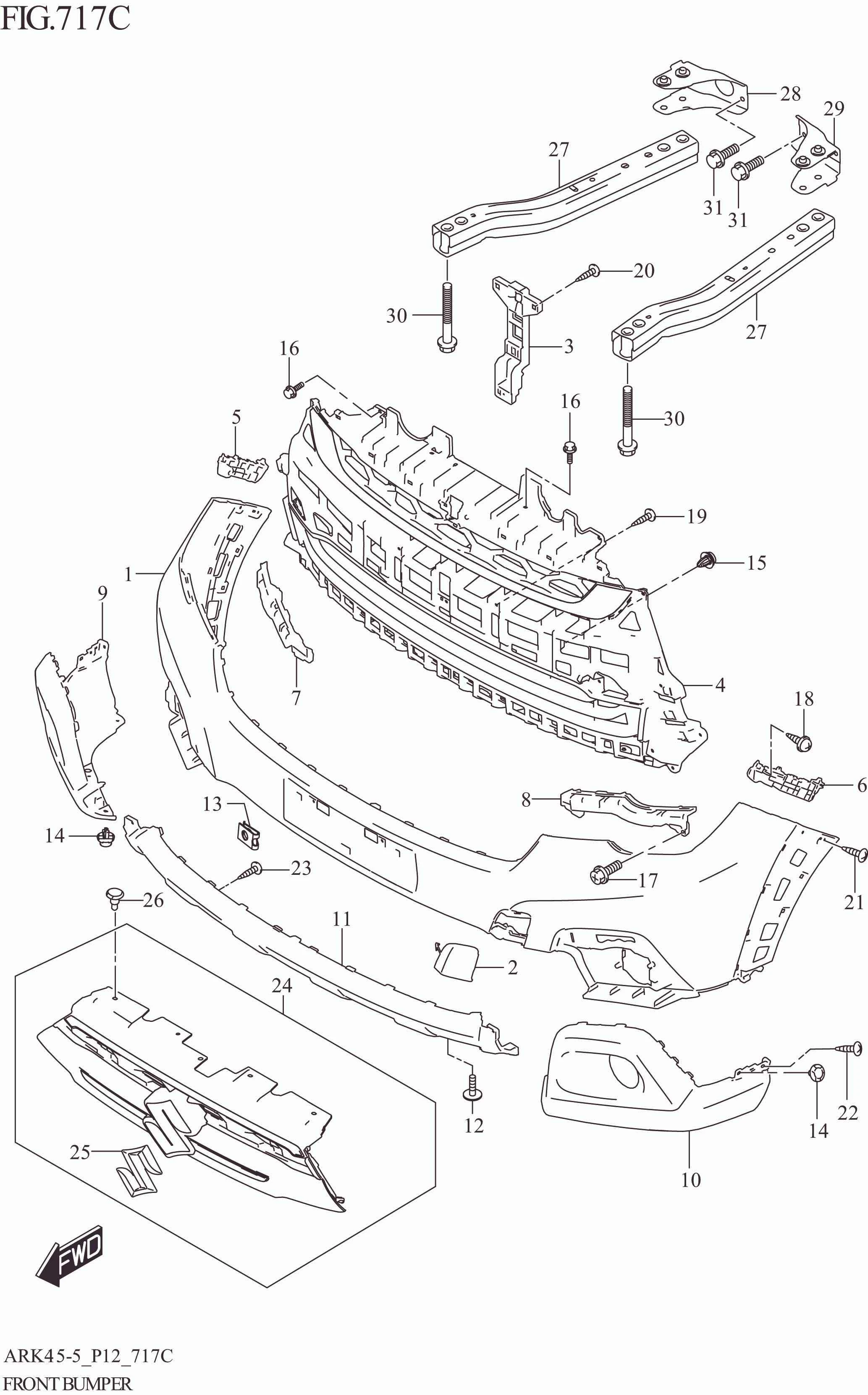 FIG. 717C FRONT BUMPER (XL7)