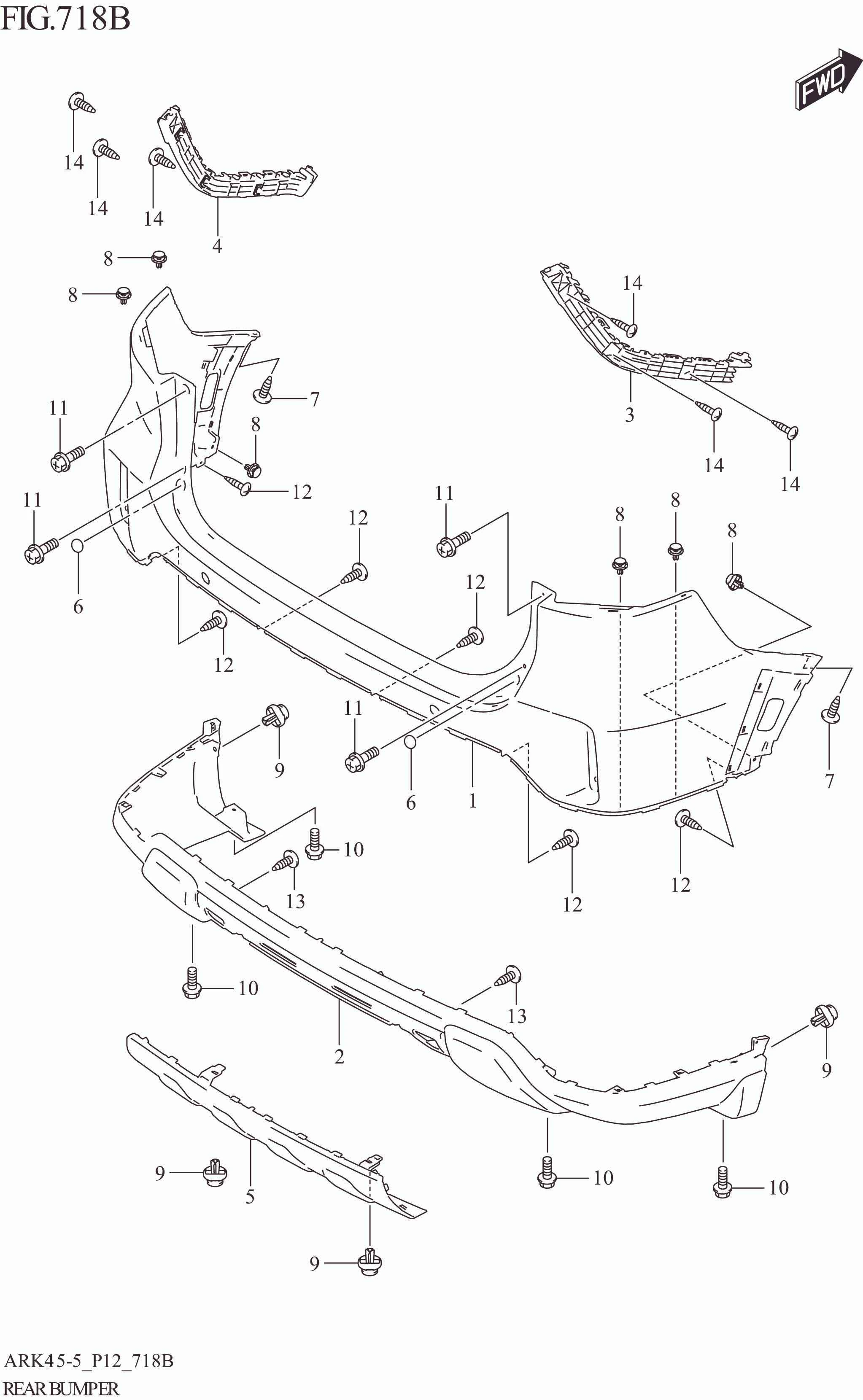 FIG. 718B REAR BUMPER (XL7)